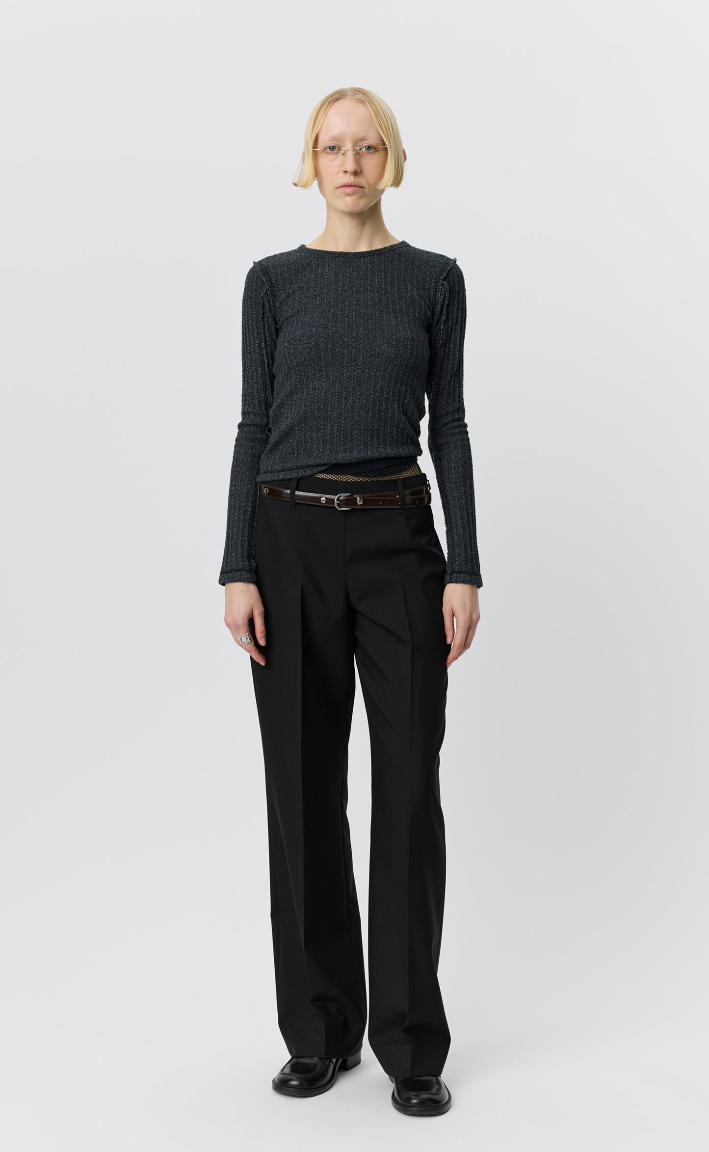 New Taper Trousers - Black Dry Wool
