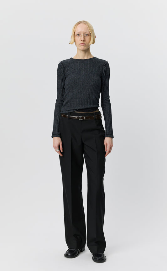 New Taper Trousers - Black Dry Wool