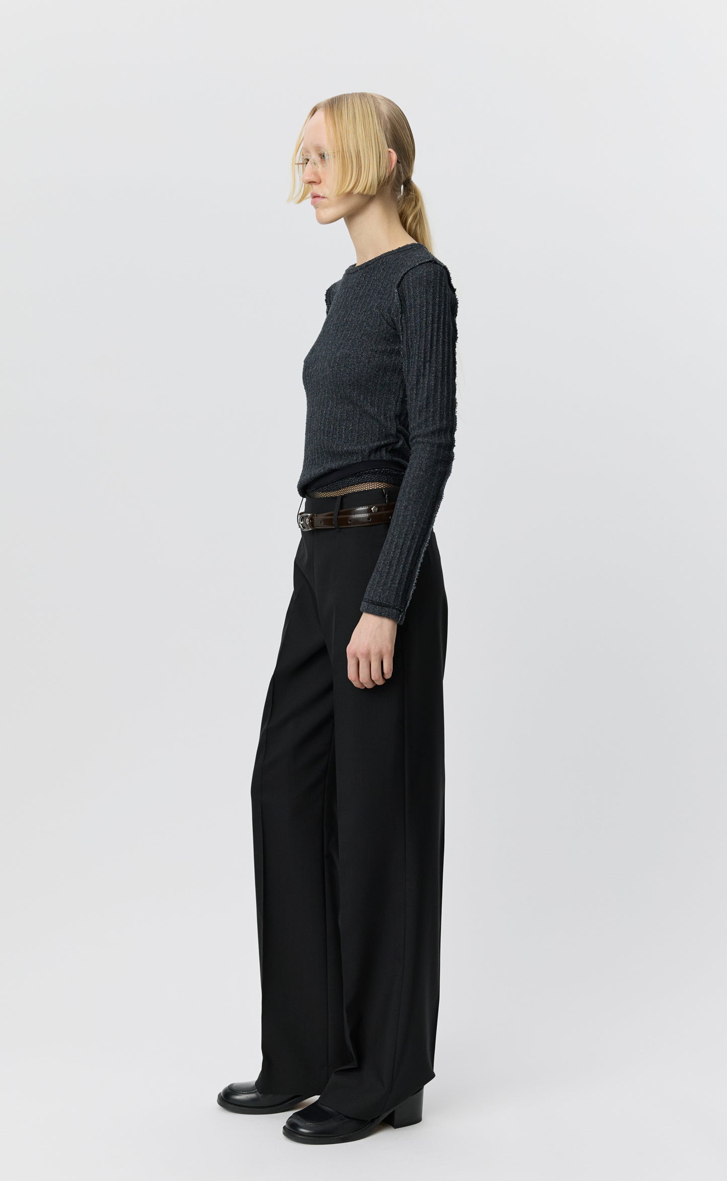 New Taper Trousers - Black Dry Wool