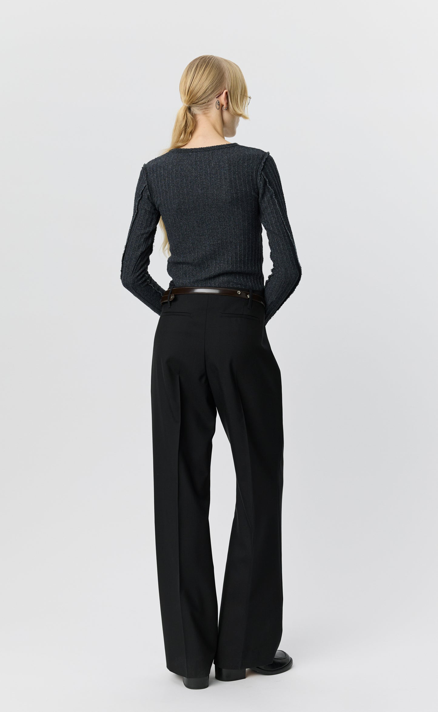 New Taper Trousers - Black Dry Wool