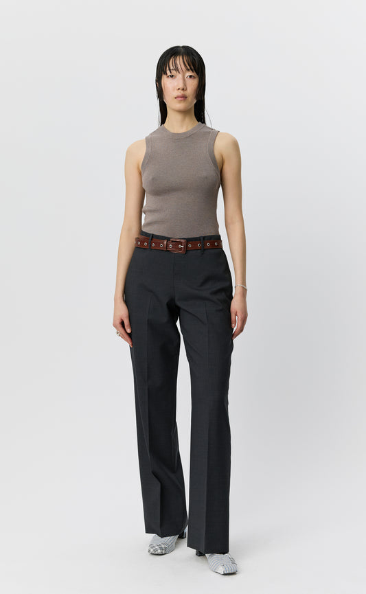 New Taper Trousers - Dark Grey Dry Wool