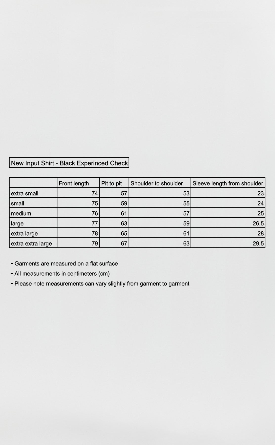 New Input Shirt - Black Experienced Check