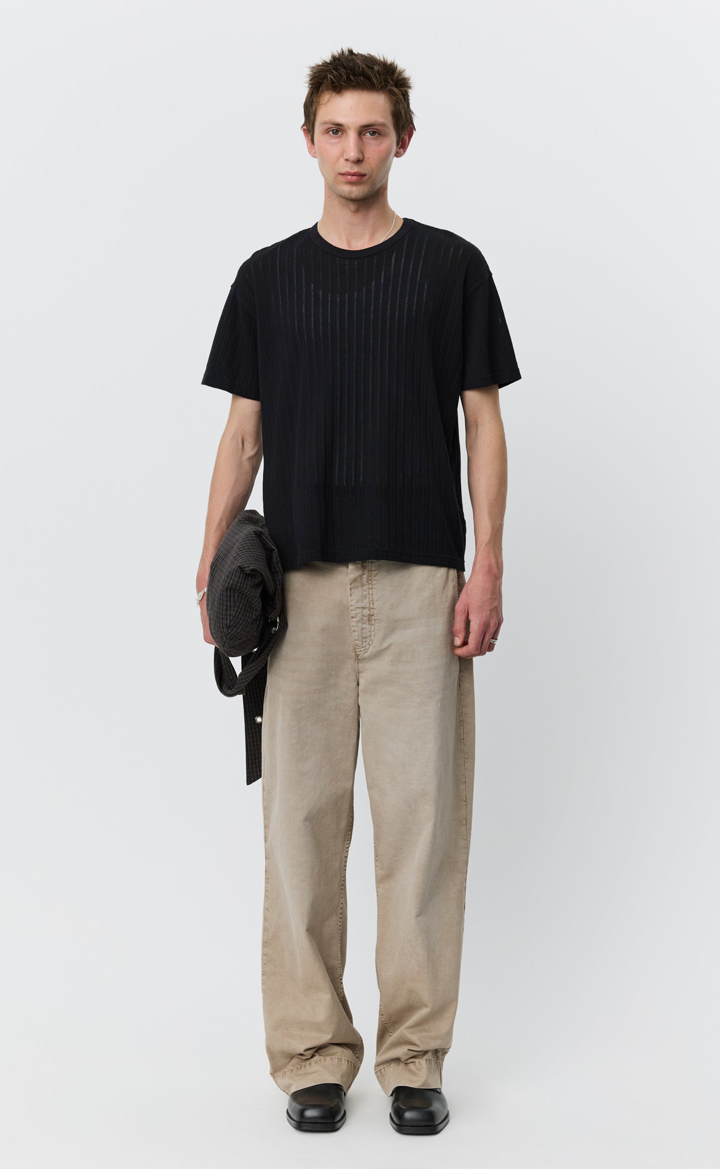 Ornament Tee - Black Lace Stripe