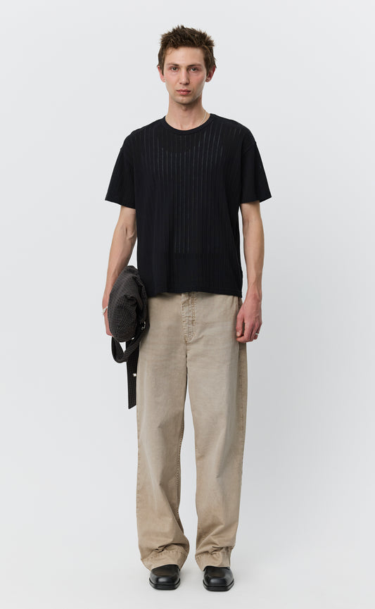 Ornament Tee - Black Lace Stripe