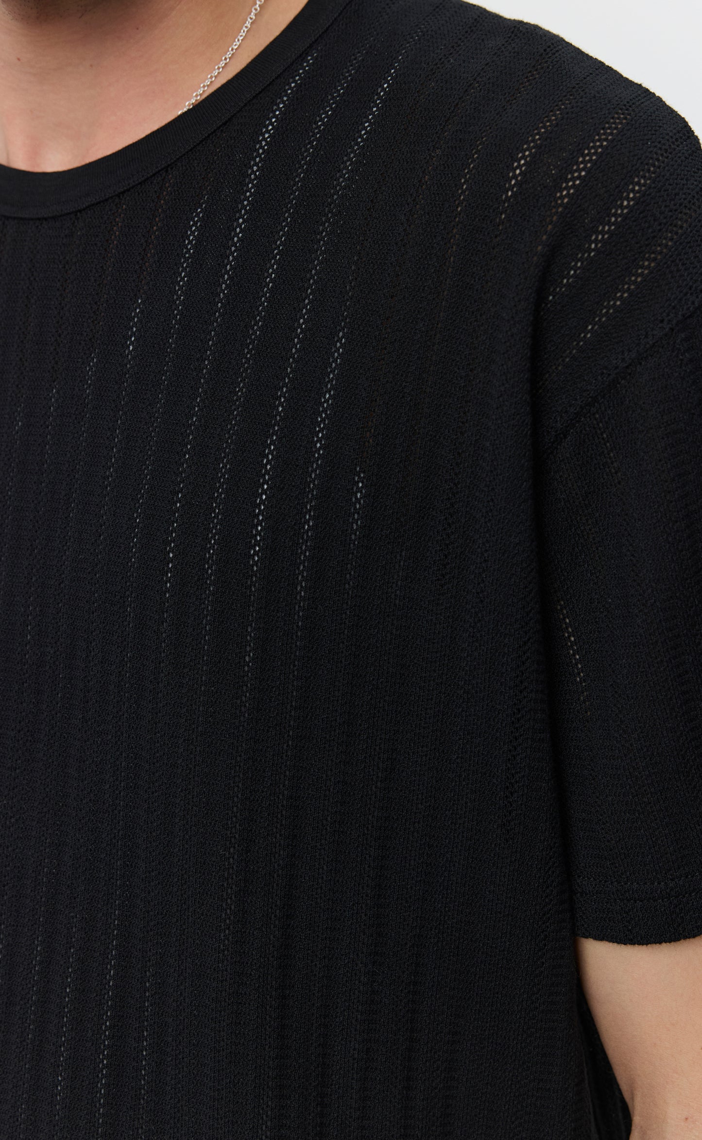 Ornament Tee - Black Lace Stripe