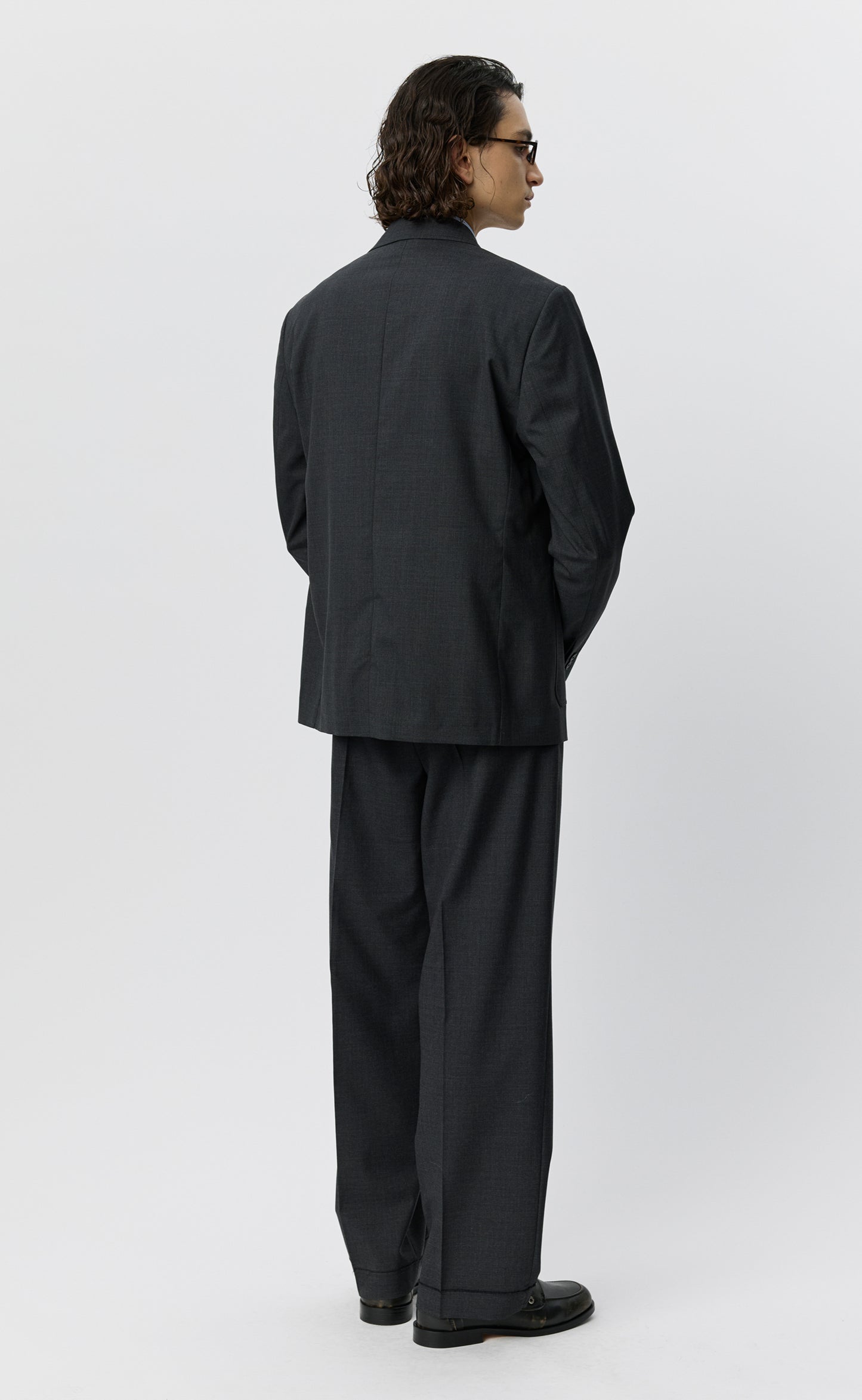 Patch Pocket Blazer - Dark Grey Dry Wool