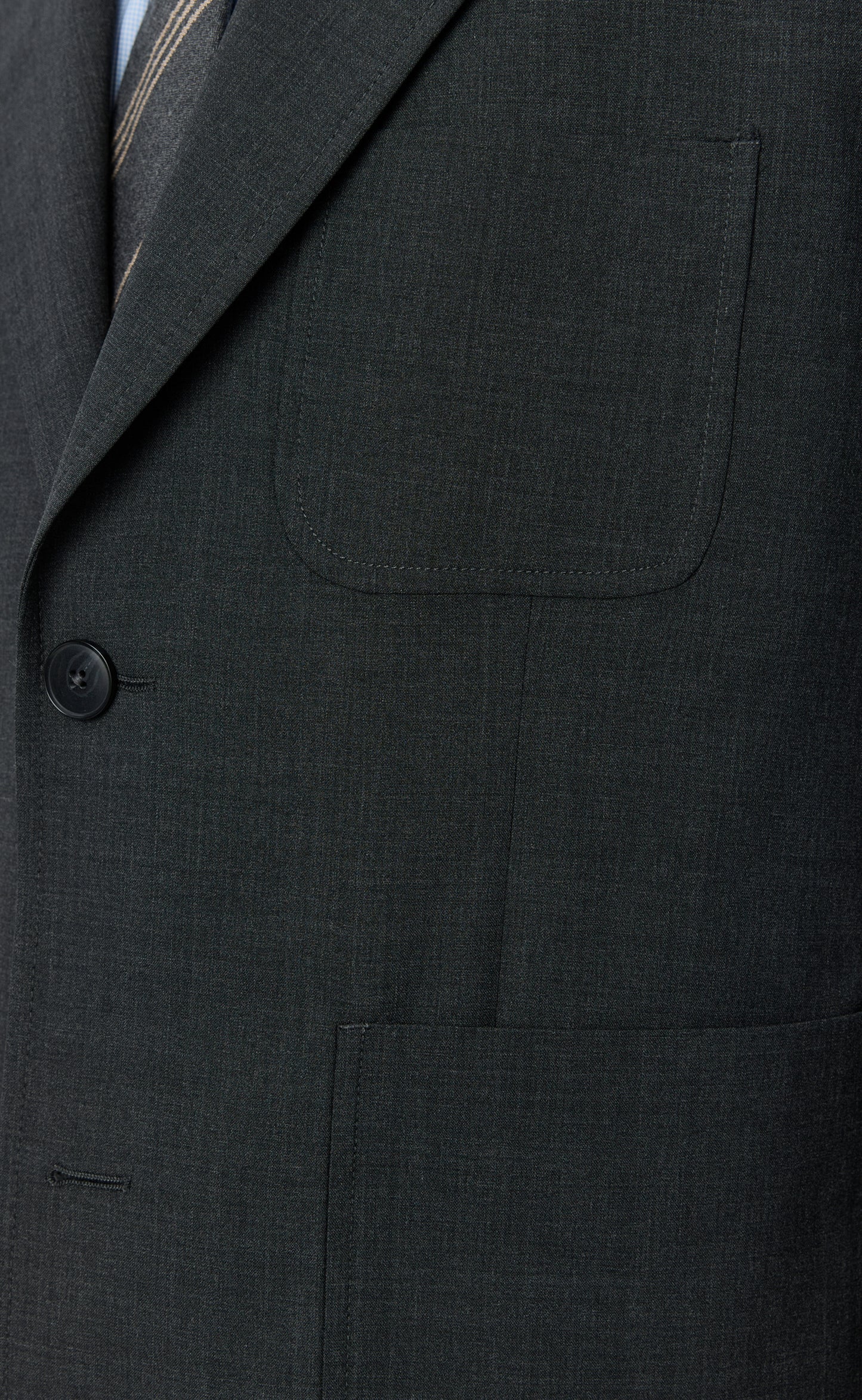 Patch Pocket Blazer - Dark Grey Dry Wool