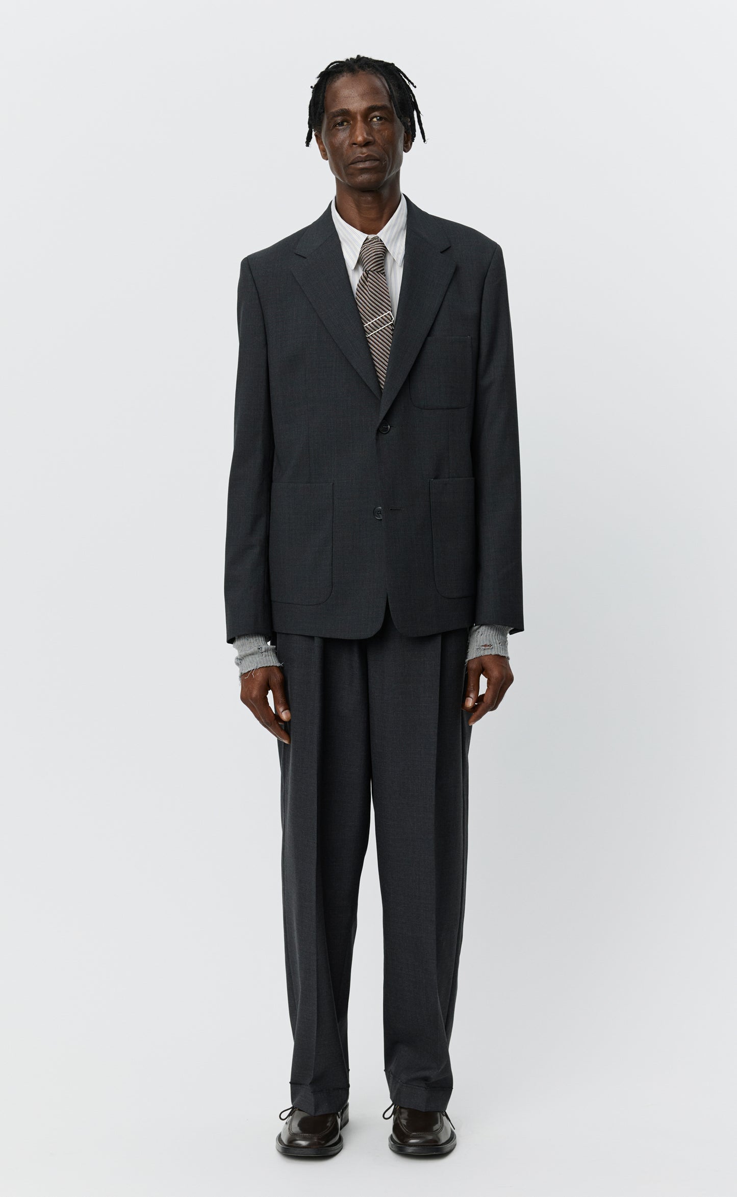 Patch Pocket Blazer - Grey Wool