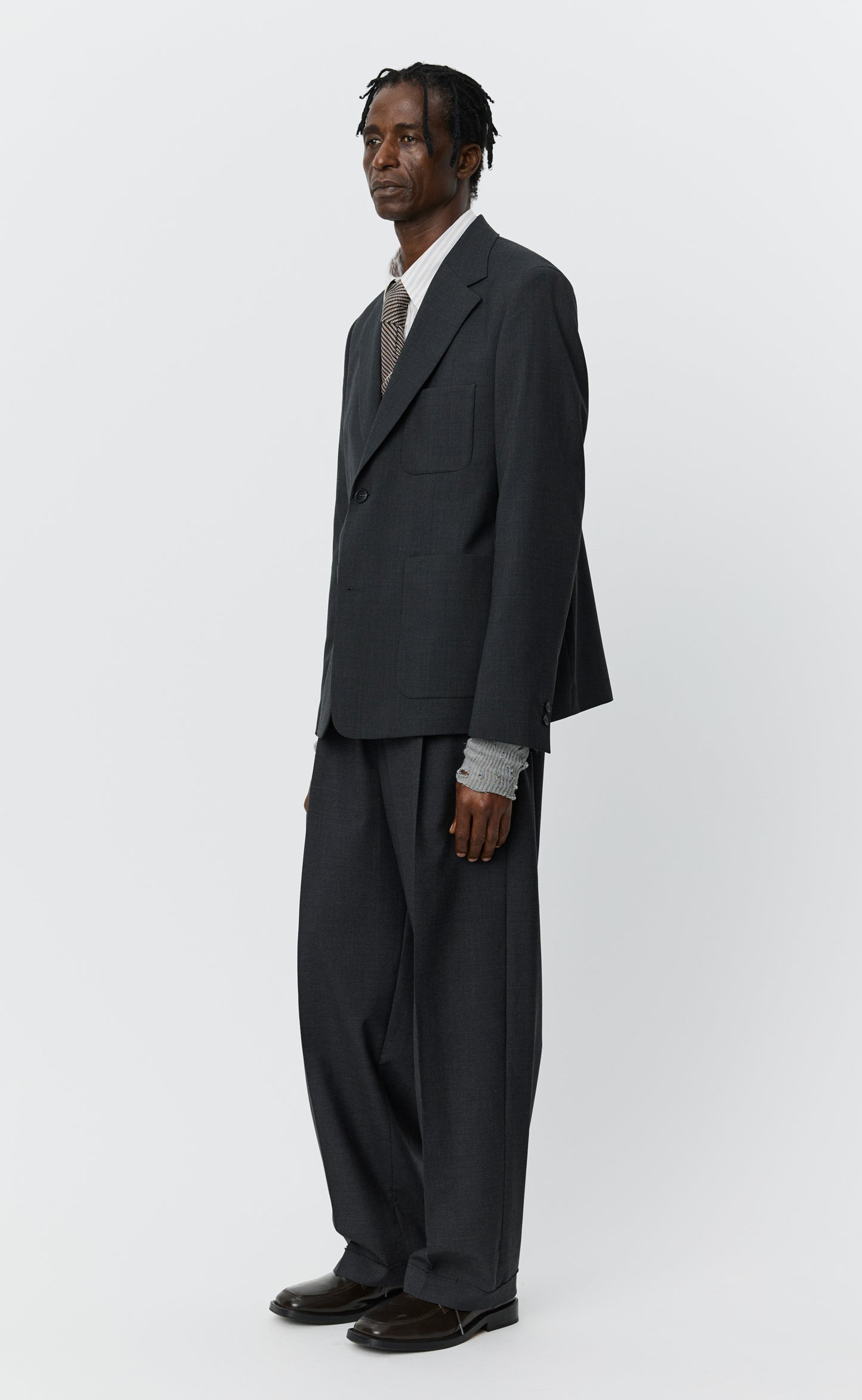 Patch Pocket Blazer - Grey Wool