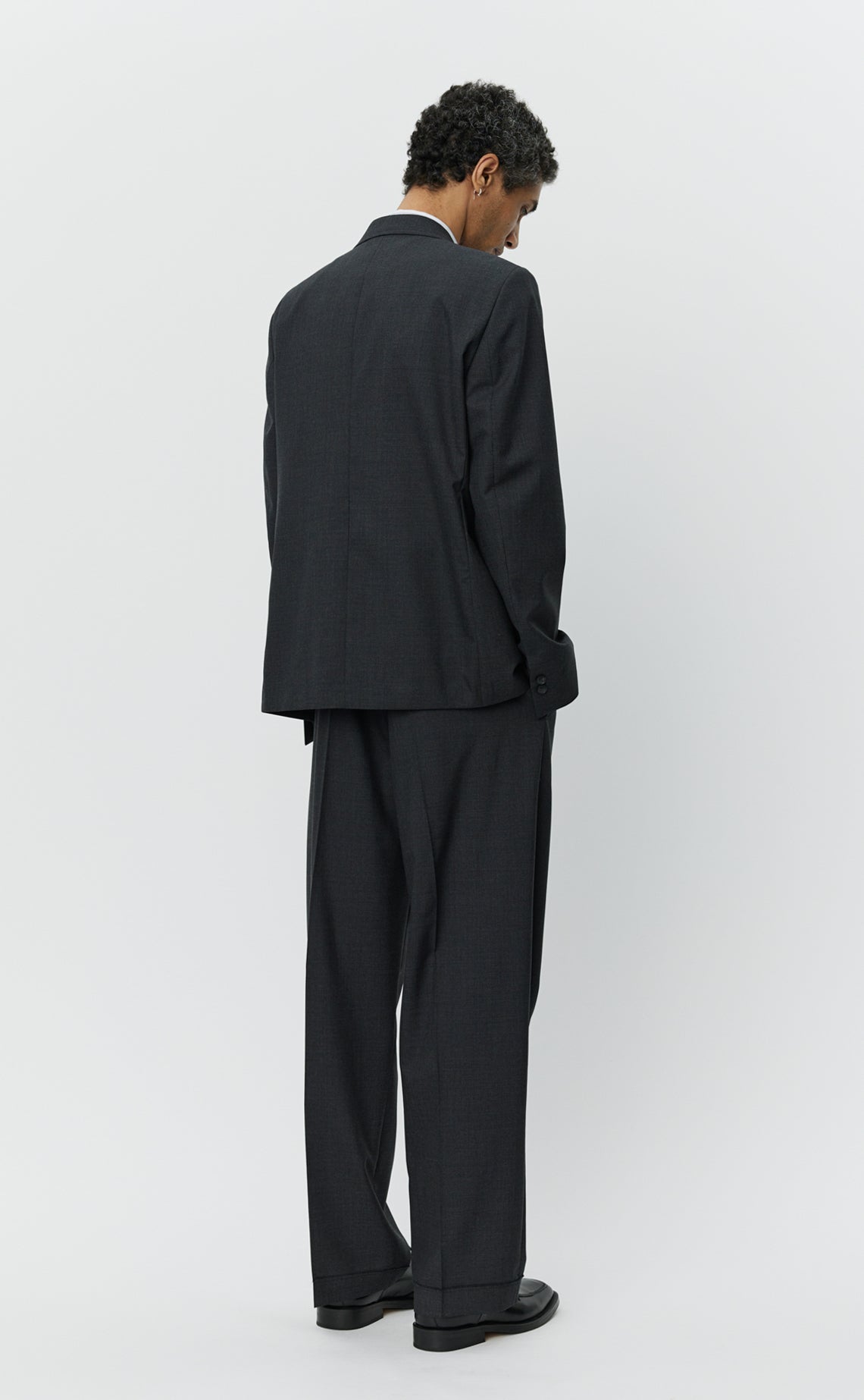 Patch Pocket Blazer - Grey Worsted Wool