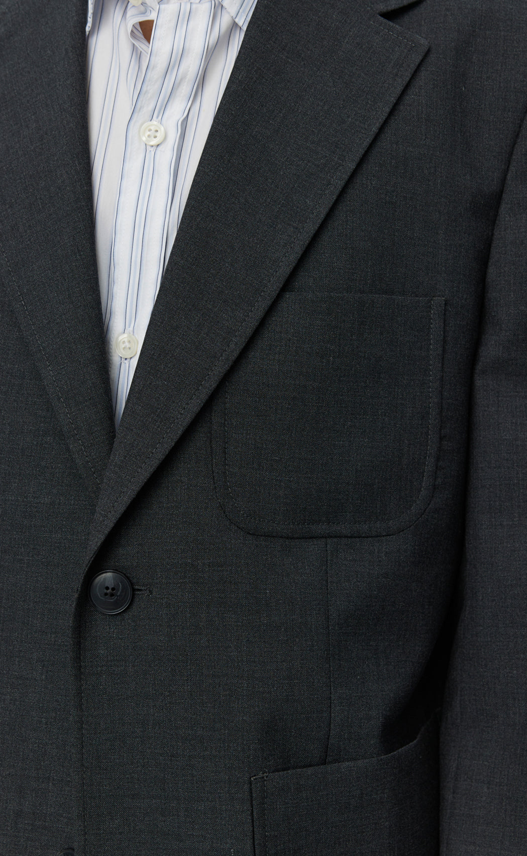 Patch Pocket Blazer - Grey Worsted Wool