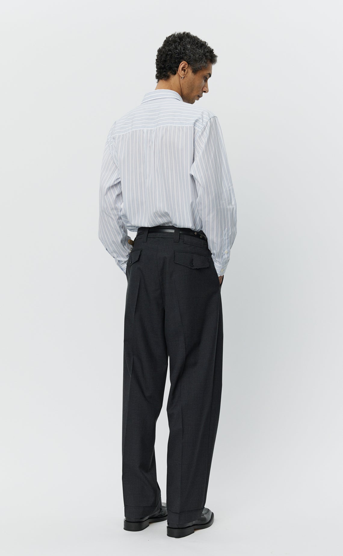 Patch Trousers - Grey Worsted Wool