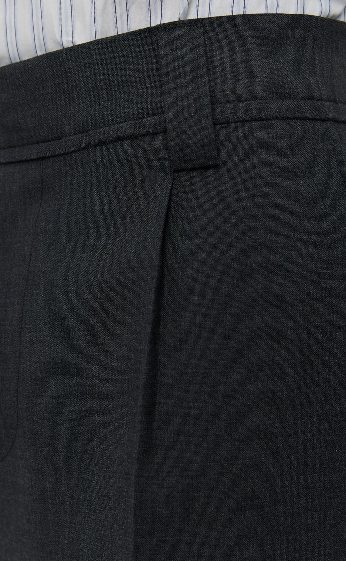 Patch Trousers - Grey Worsted Wool