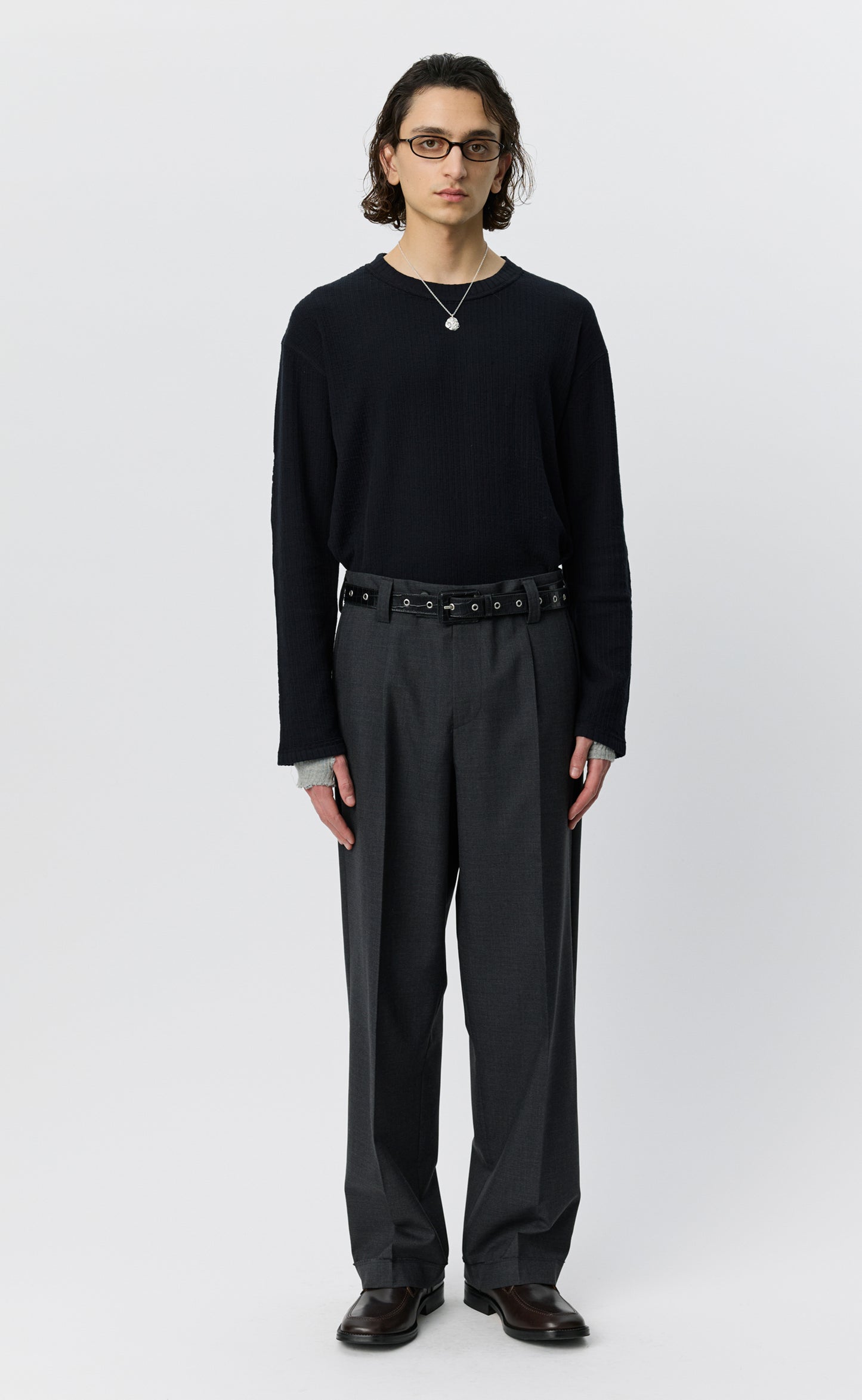 Patch Trousers - Dark Grey Dry Wool