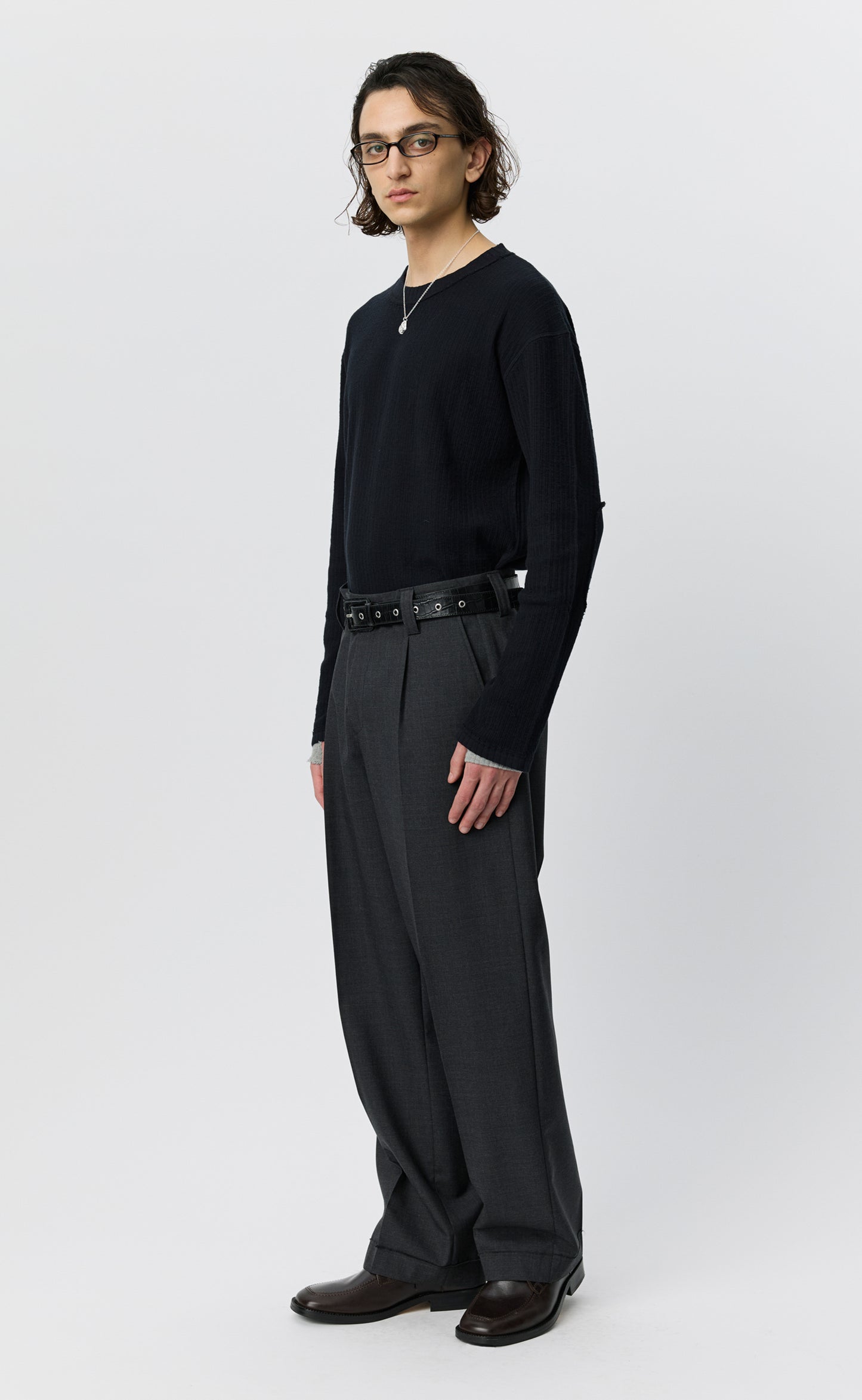 Patch Trousers - Dark Grey Dry Wool