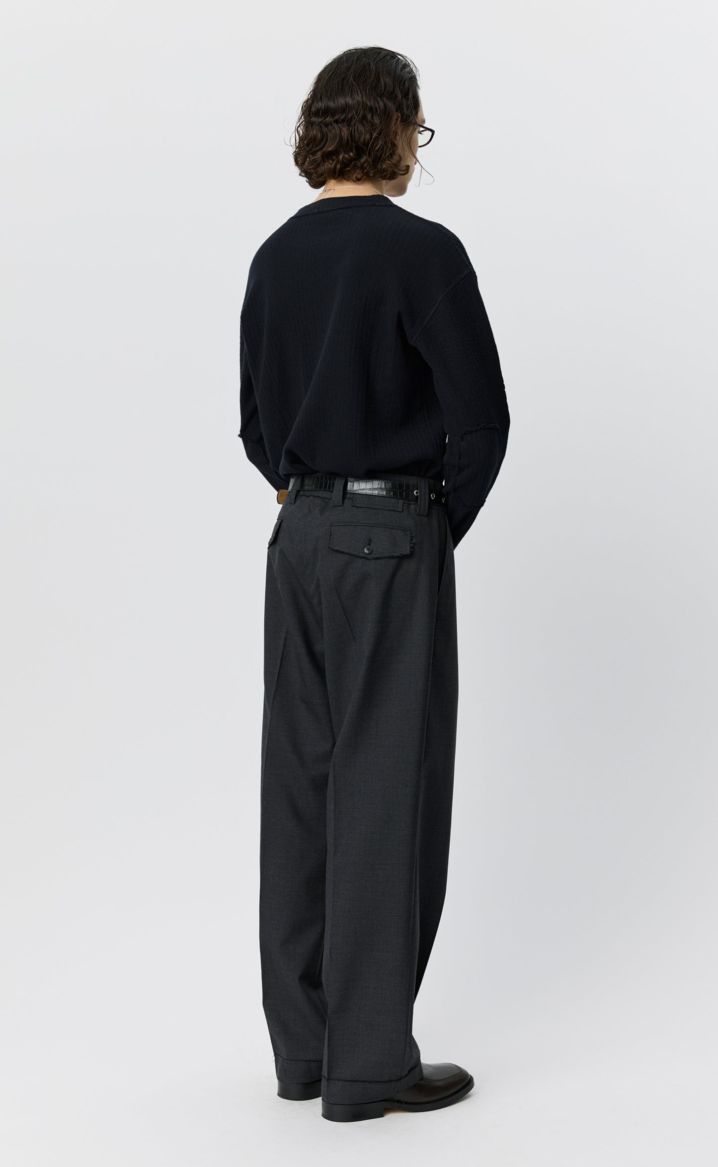 Patch Trousers - Dark Grey Dry Wool