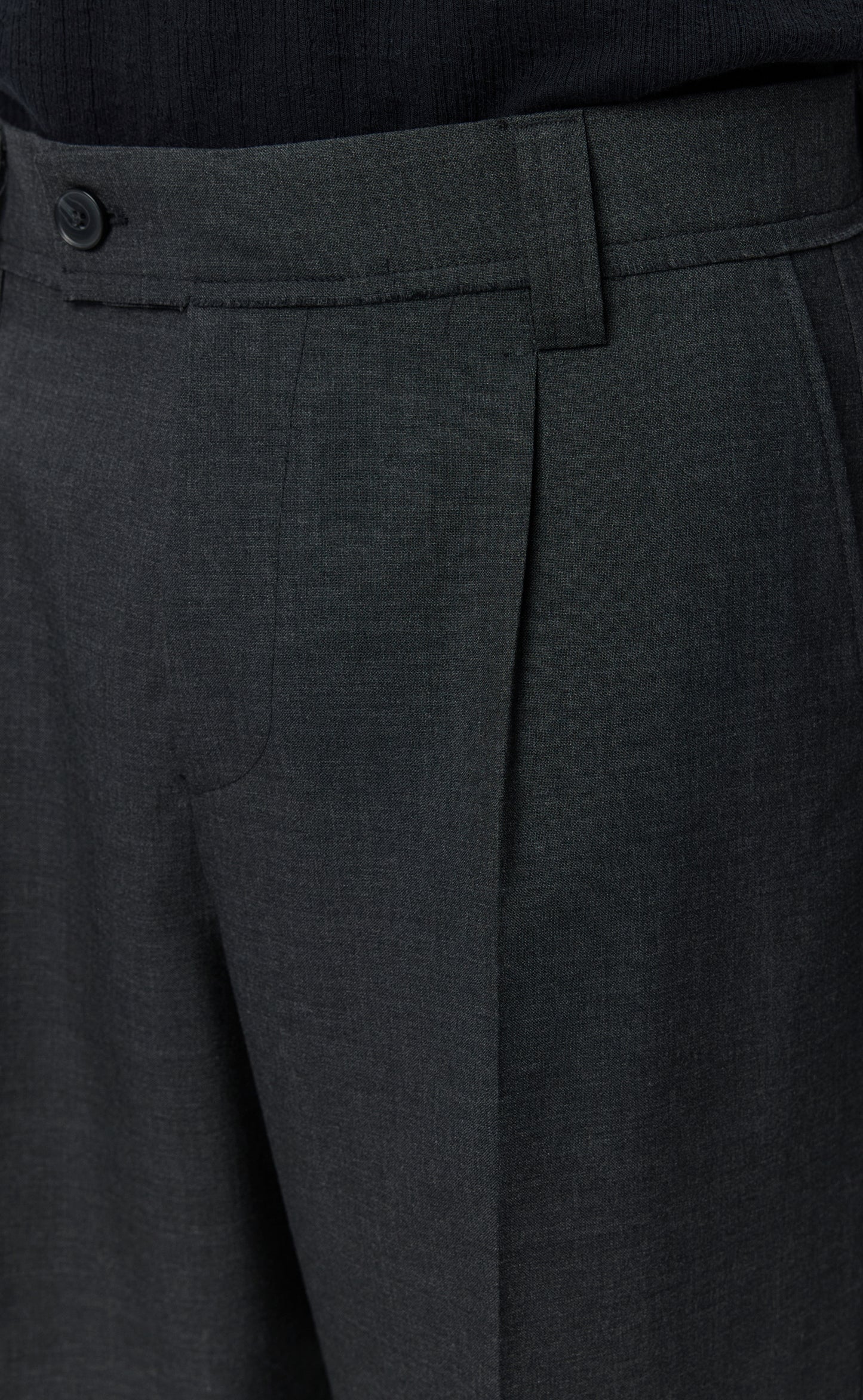 Patch Trousers - Dark Grey Dry Wool