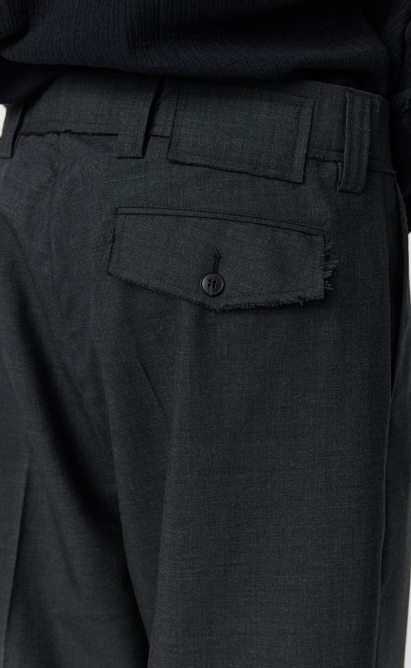 Patch Trousers - Dark Grey Dry Wool