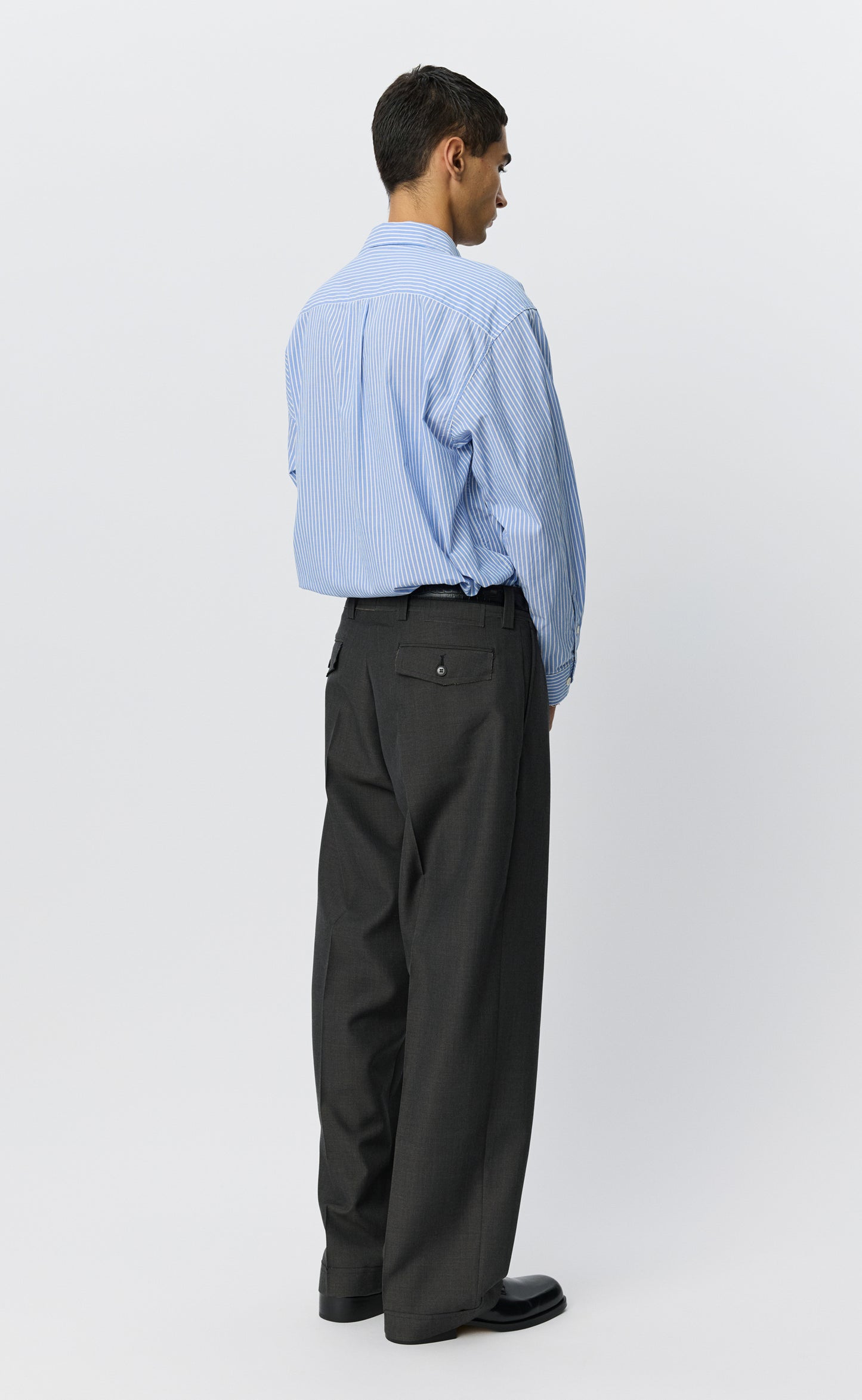 Patch Trousers - Grey Dry Wool