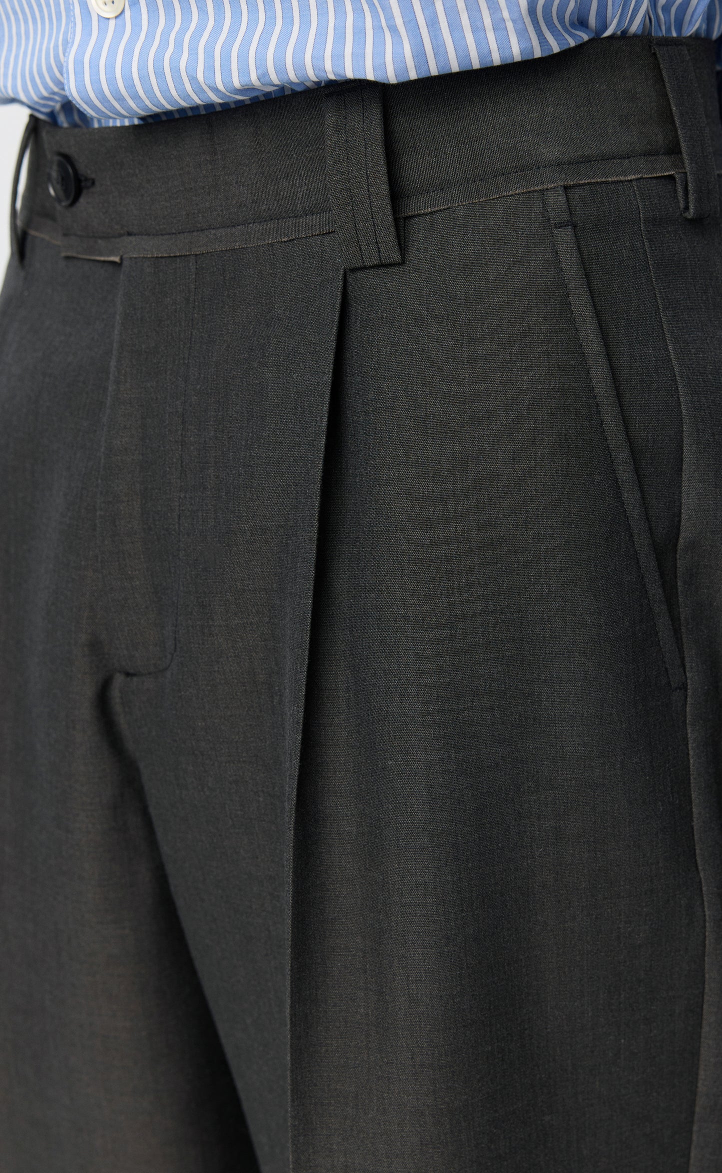 Patch Trousers - Grey Dry Wool