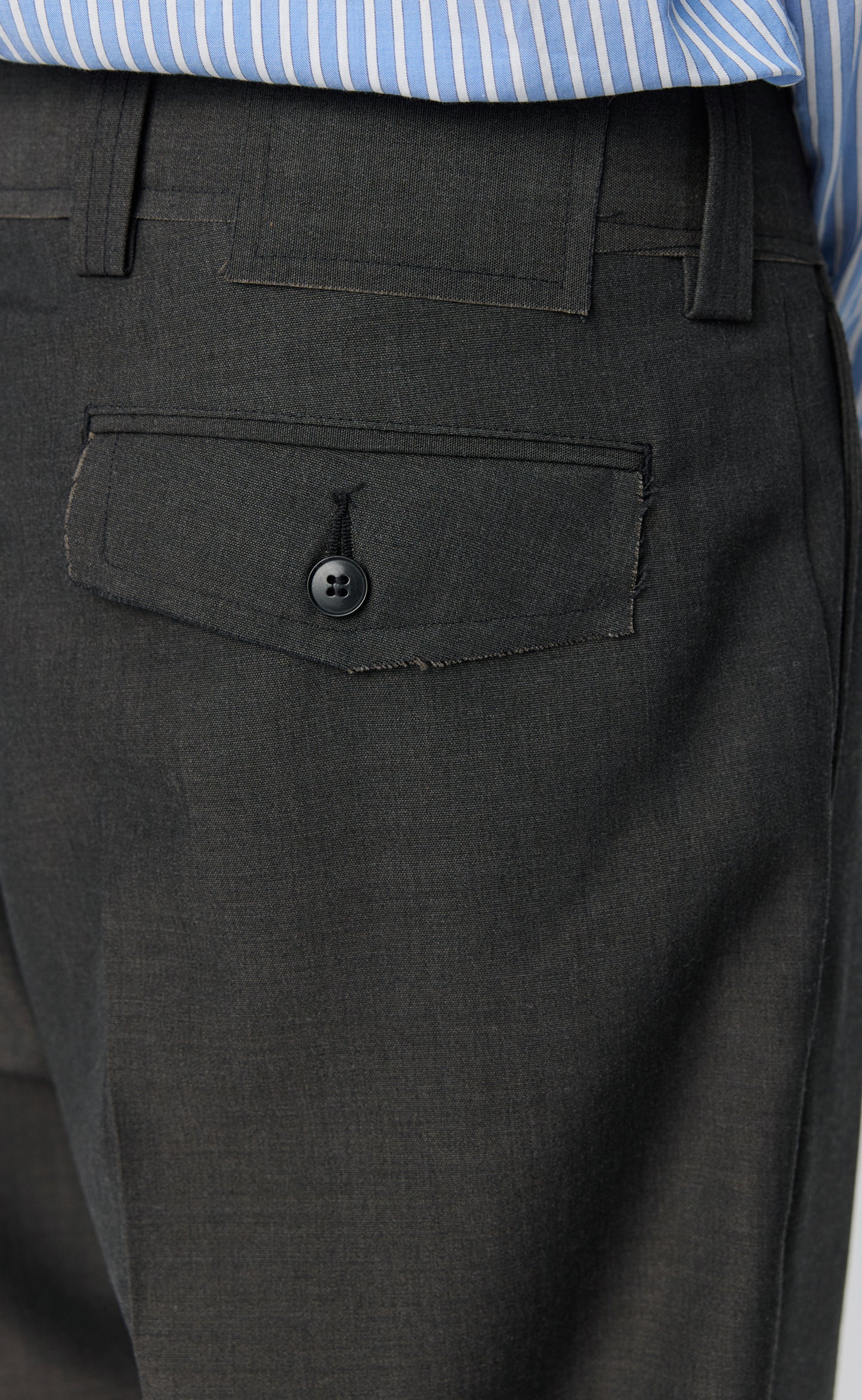 Patch Trousers - Grey Dry Wool