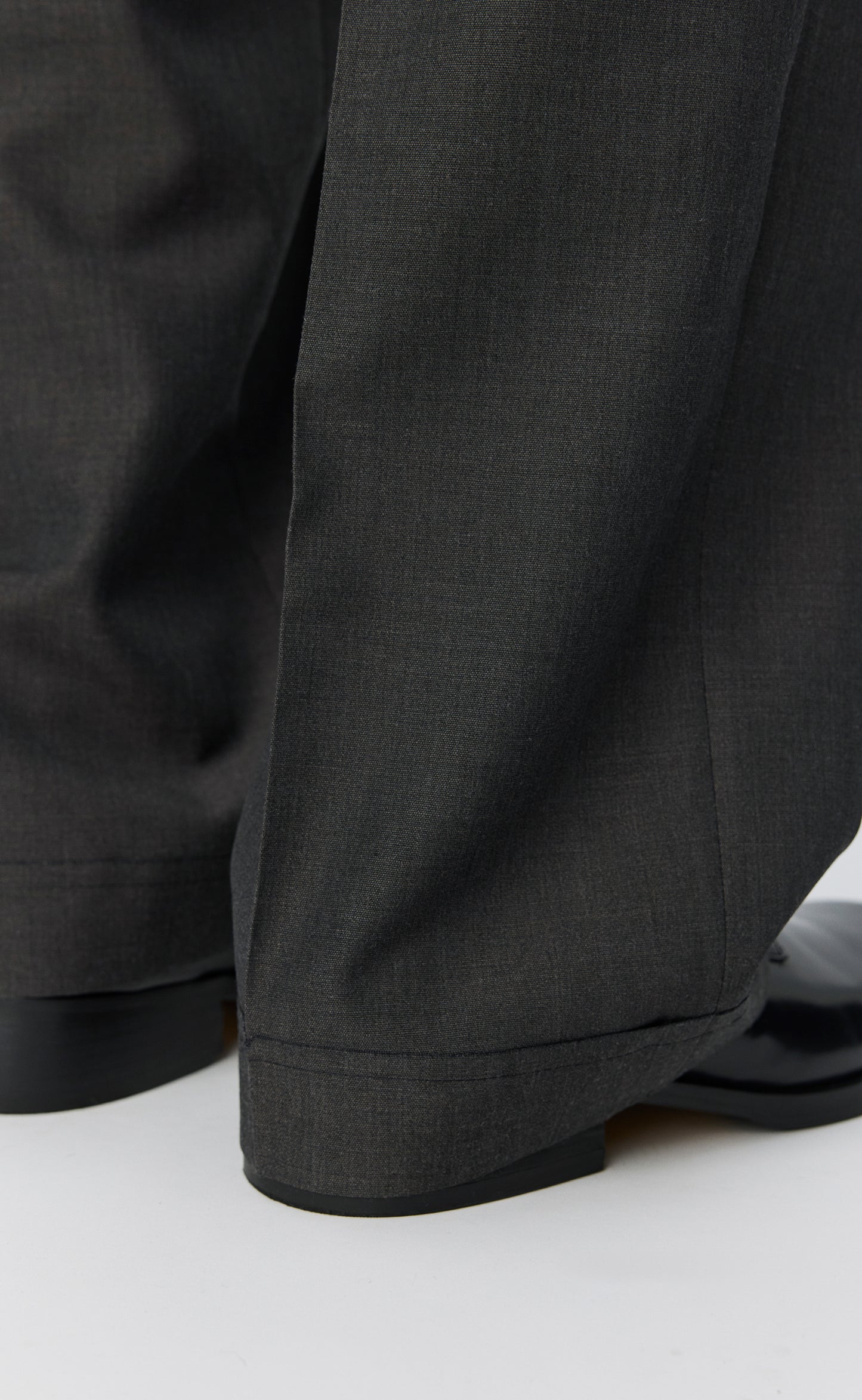 Patch Trousers - Grey Dry Wool