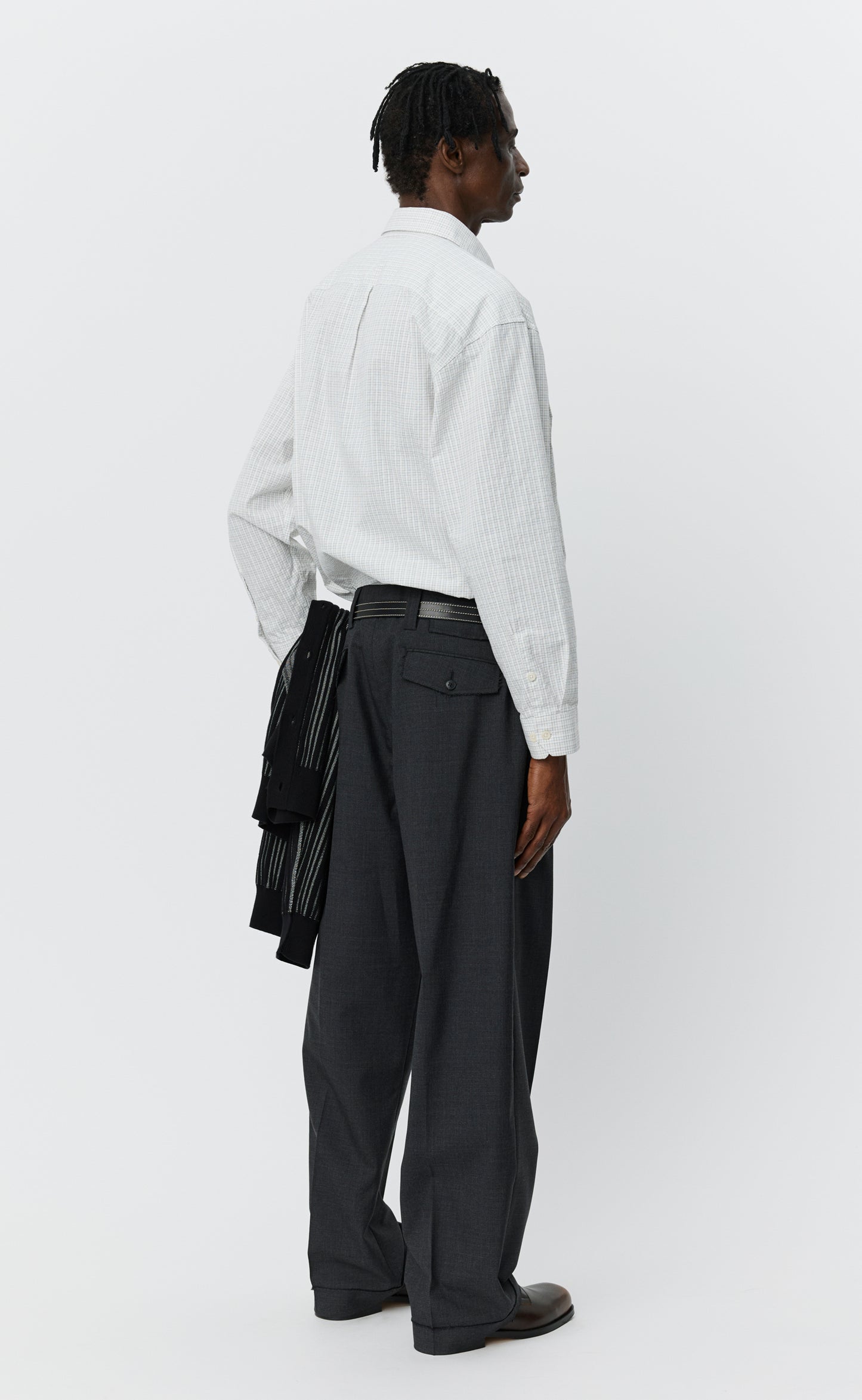 Patch Trousers - Grey Wool