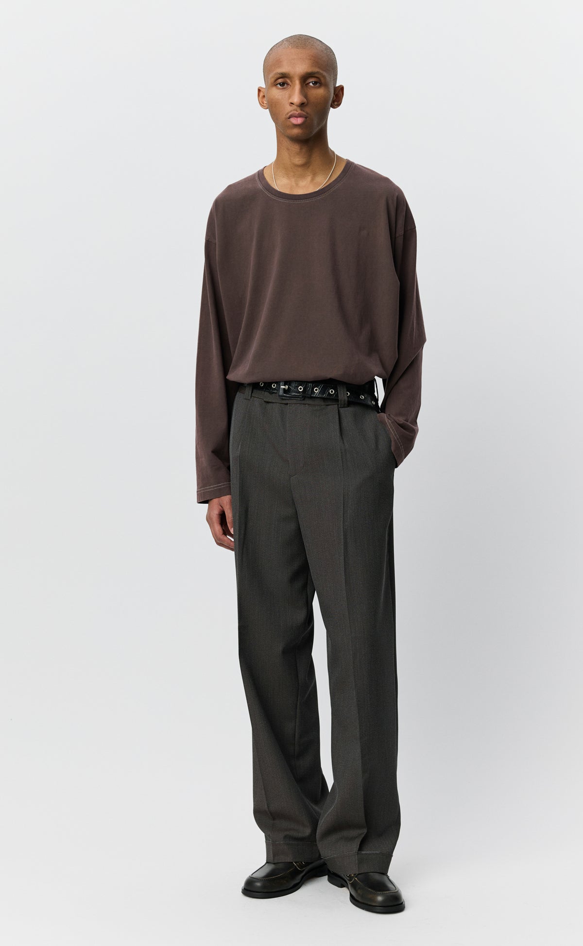 Patch Trousers - Taupe Wool Twill