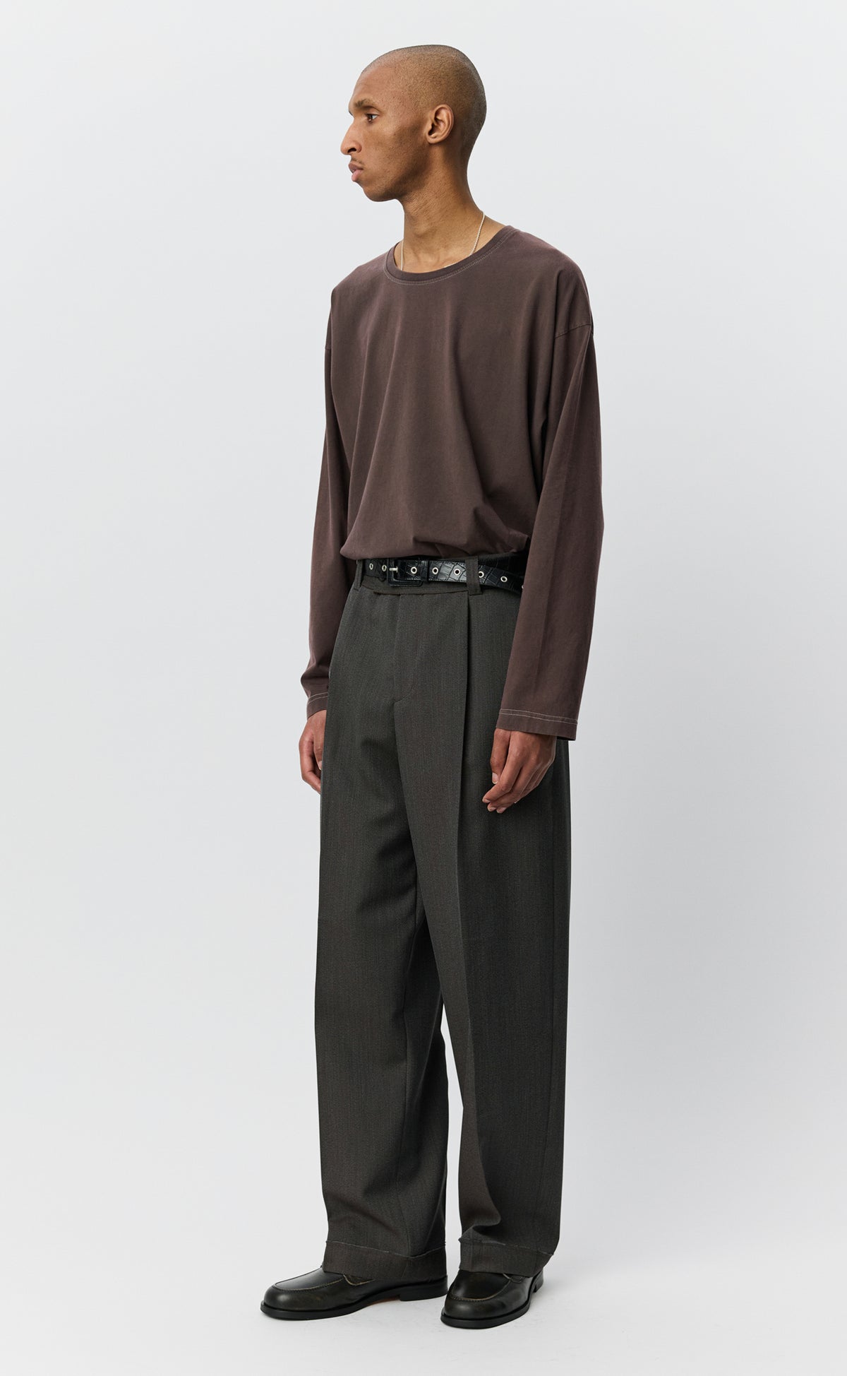 Patch Trousers - Taupe Wool Twill
