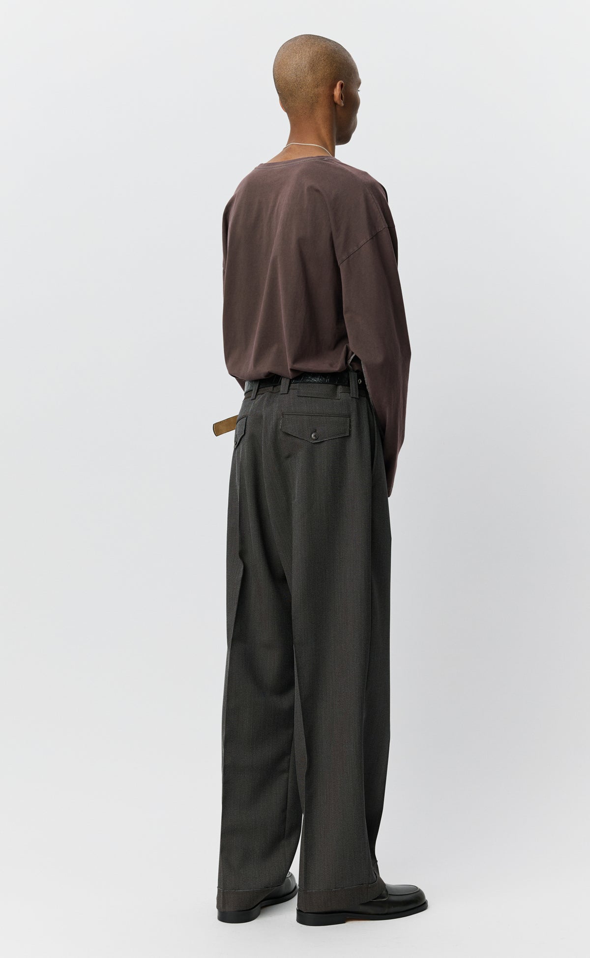 Patch Trousers - Taupe Wool Twill