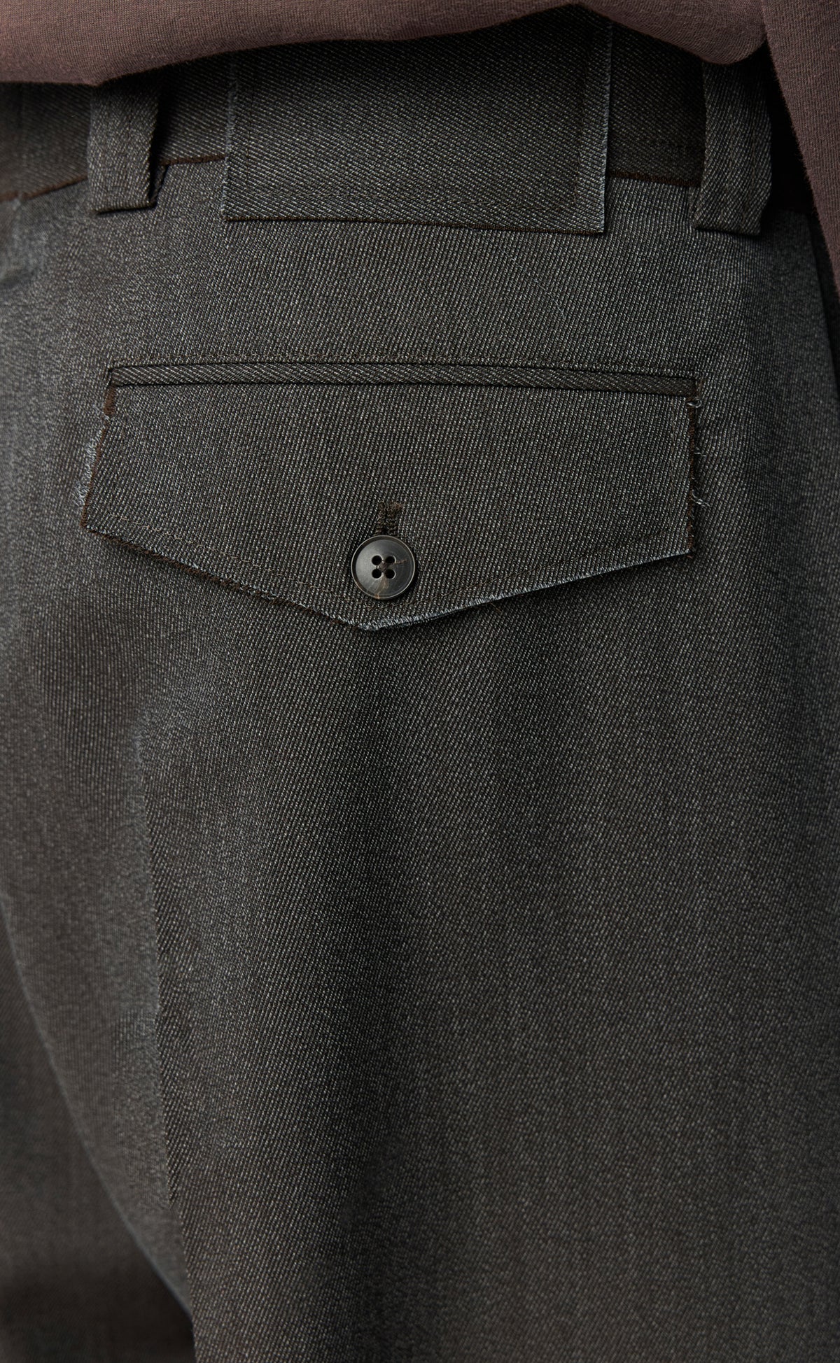 Patch Trousers - Taupe Wool Twill