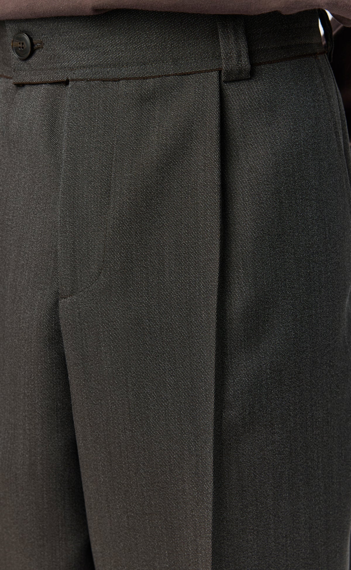 Patch Trousers - Taupe Wool Twill