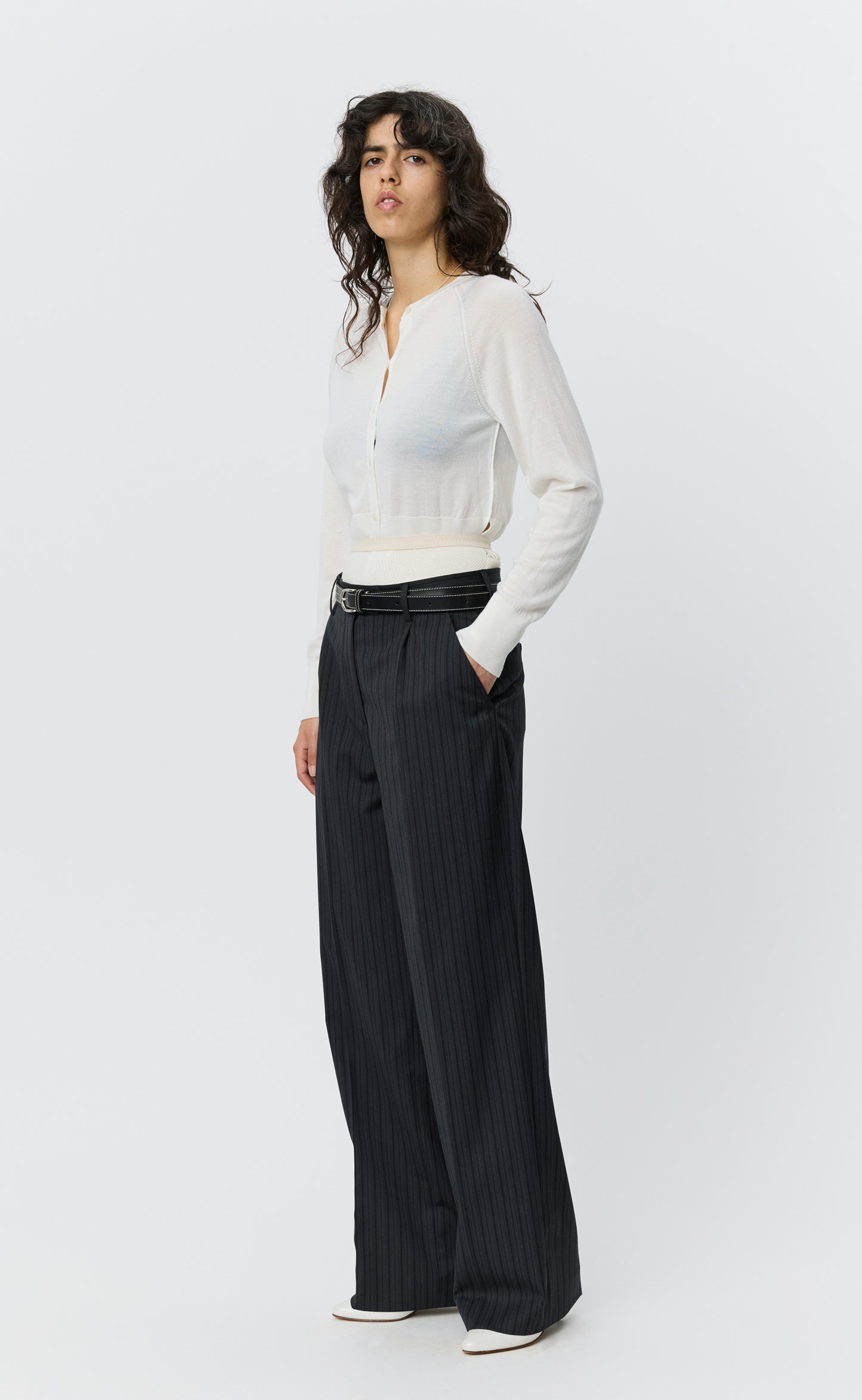 Primary Trousers - Wide Grey Double Stripe