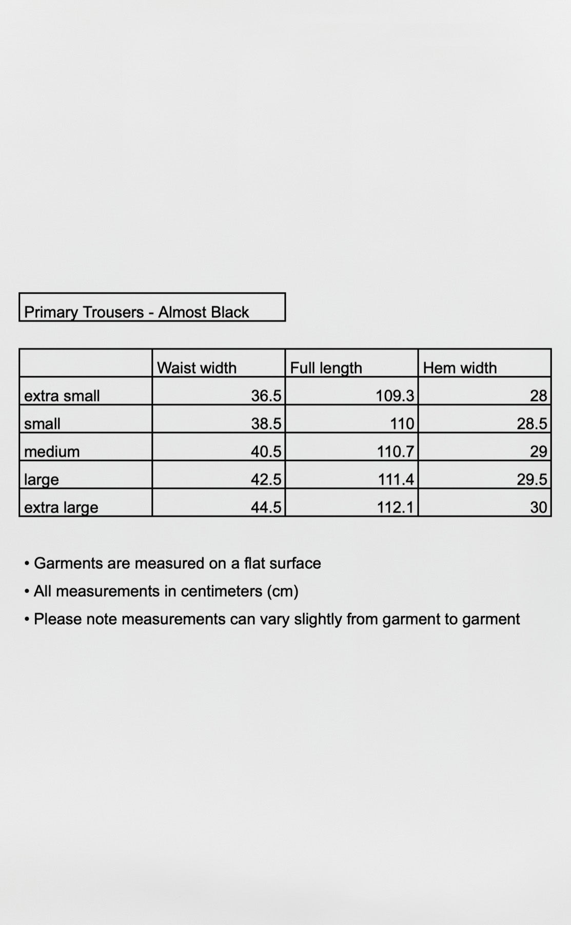 Primary Trousers - Almost Black
