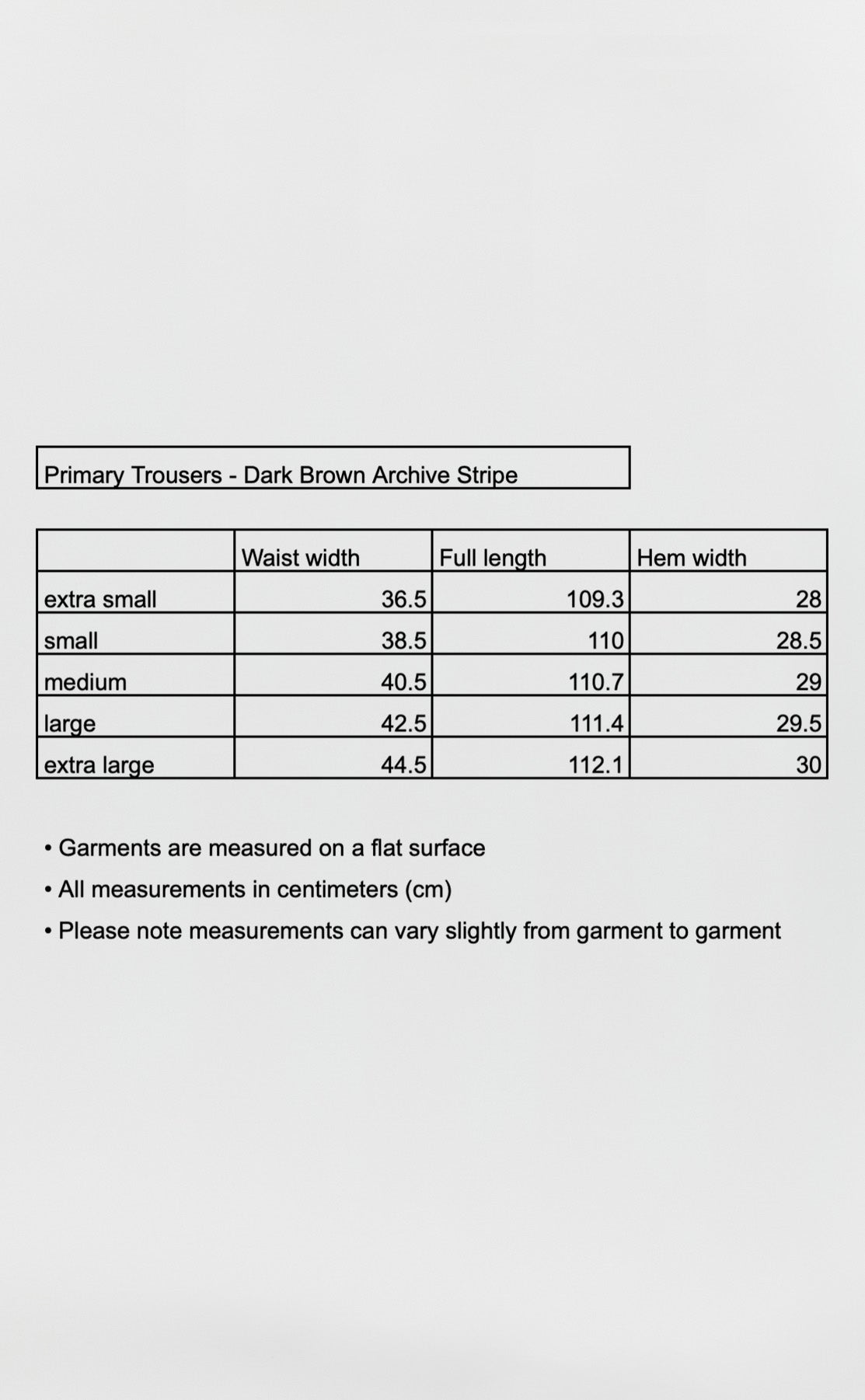 Primary Trousers - Dark Brown Archive Stripe