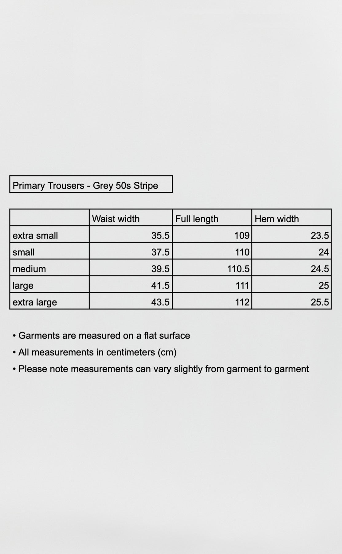 Primary Trousers - Grey 50s Stripe