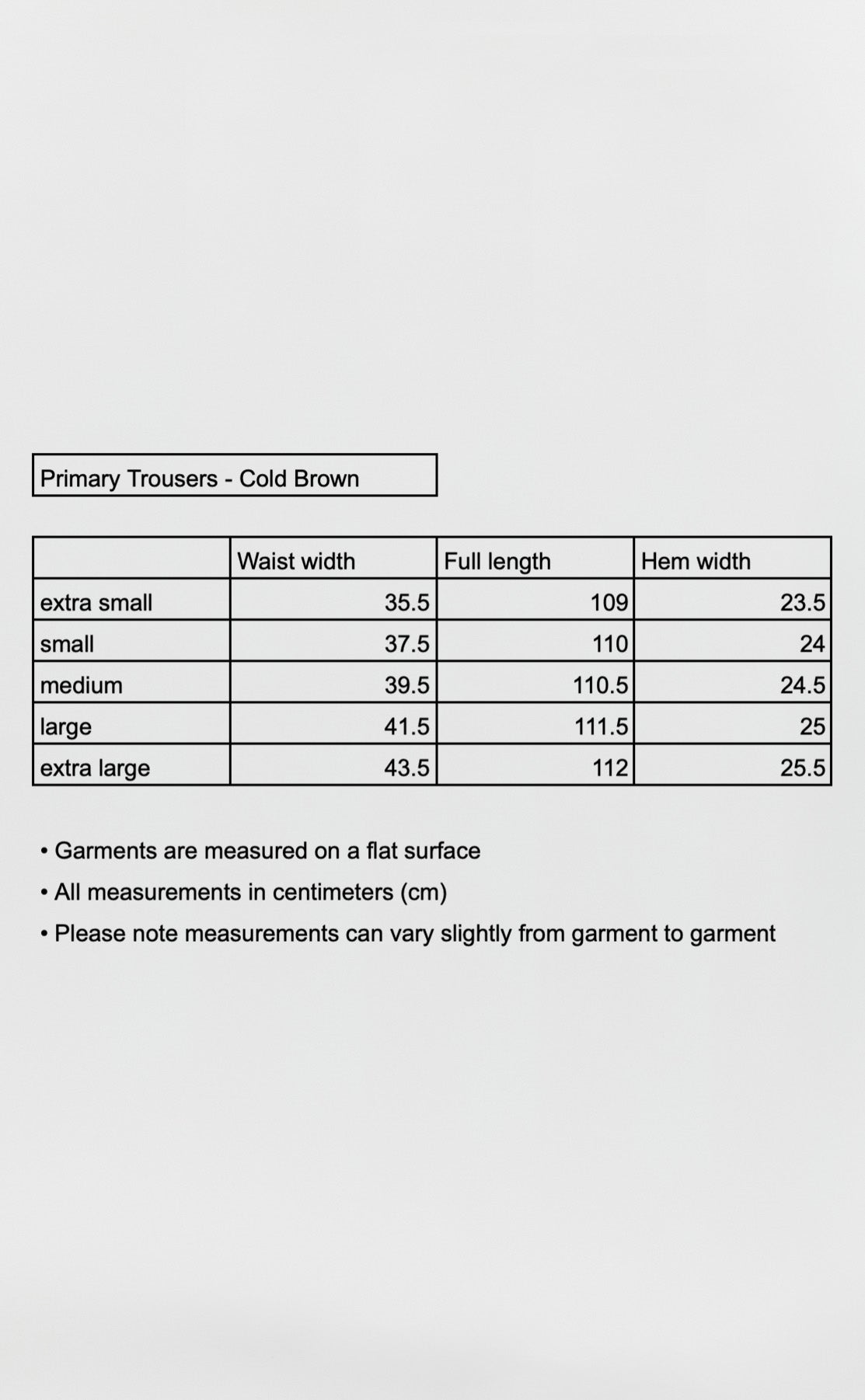 Primary Trousers - Cold Brown