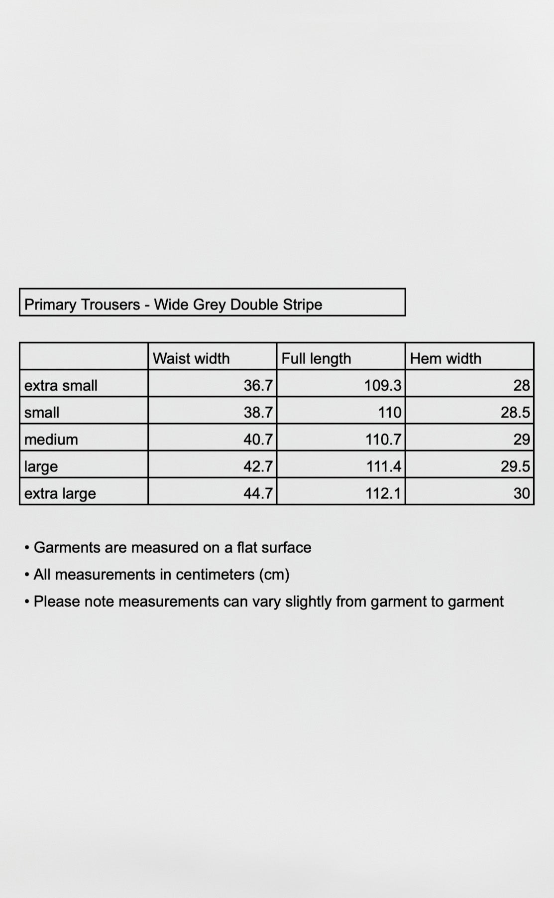Primary Trousers - Wide Grey Double Stripe