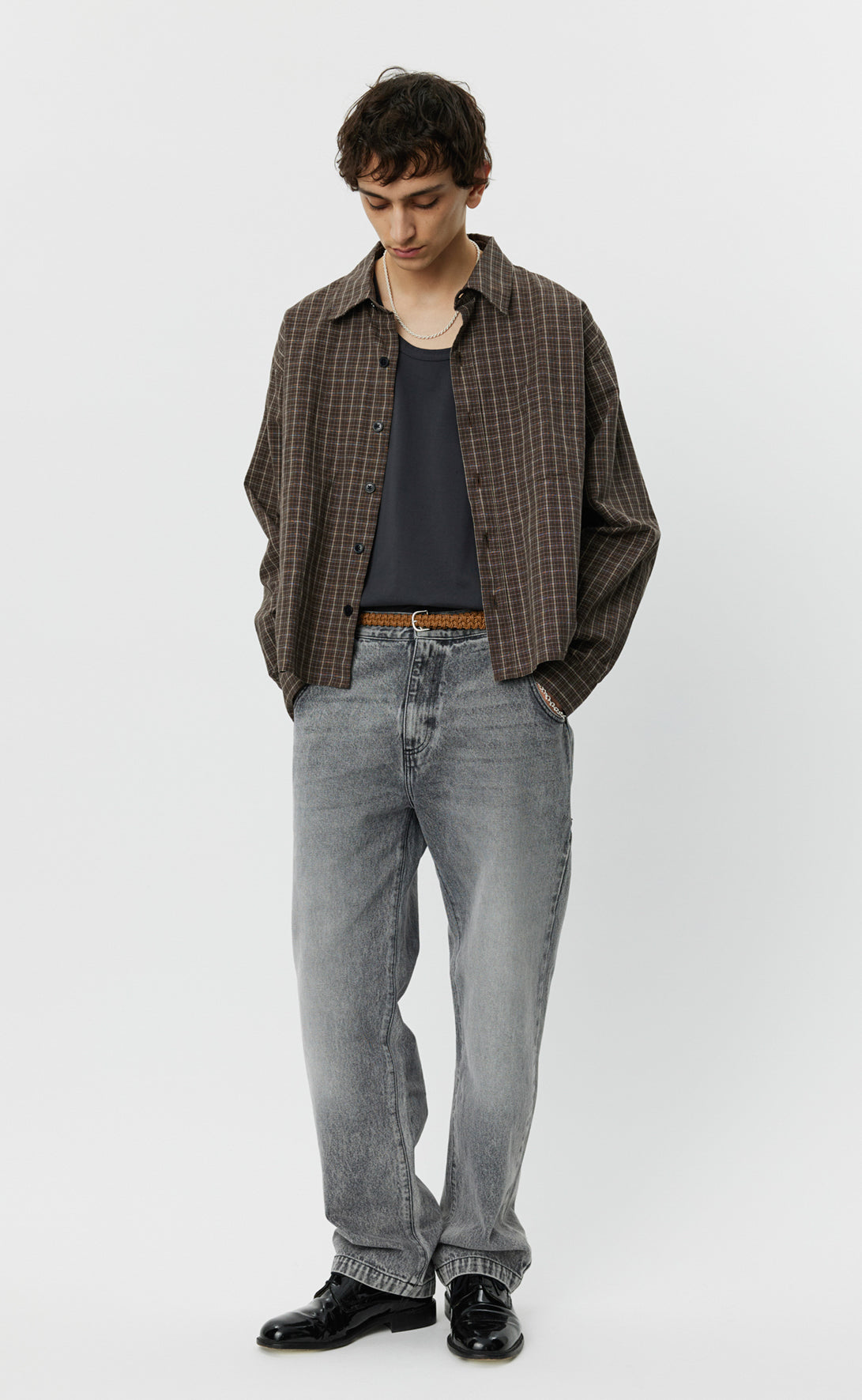 Priority Shirt - Brown Linen Check