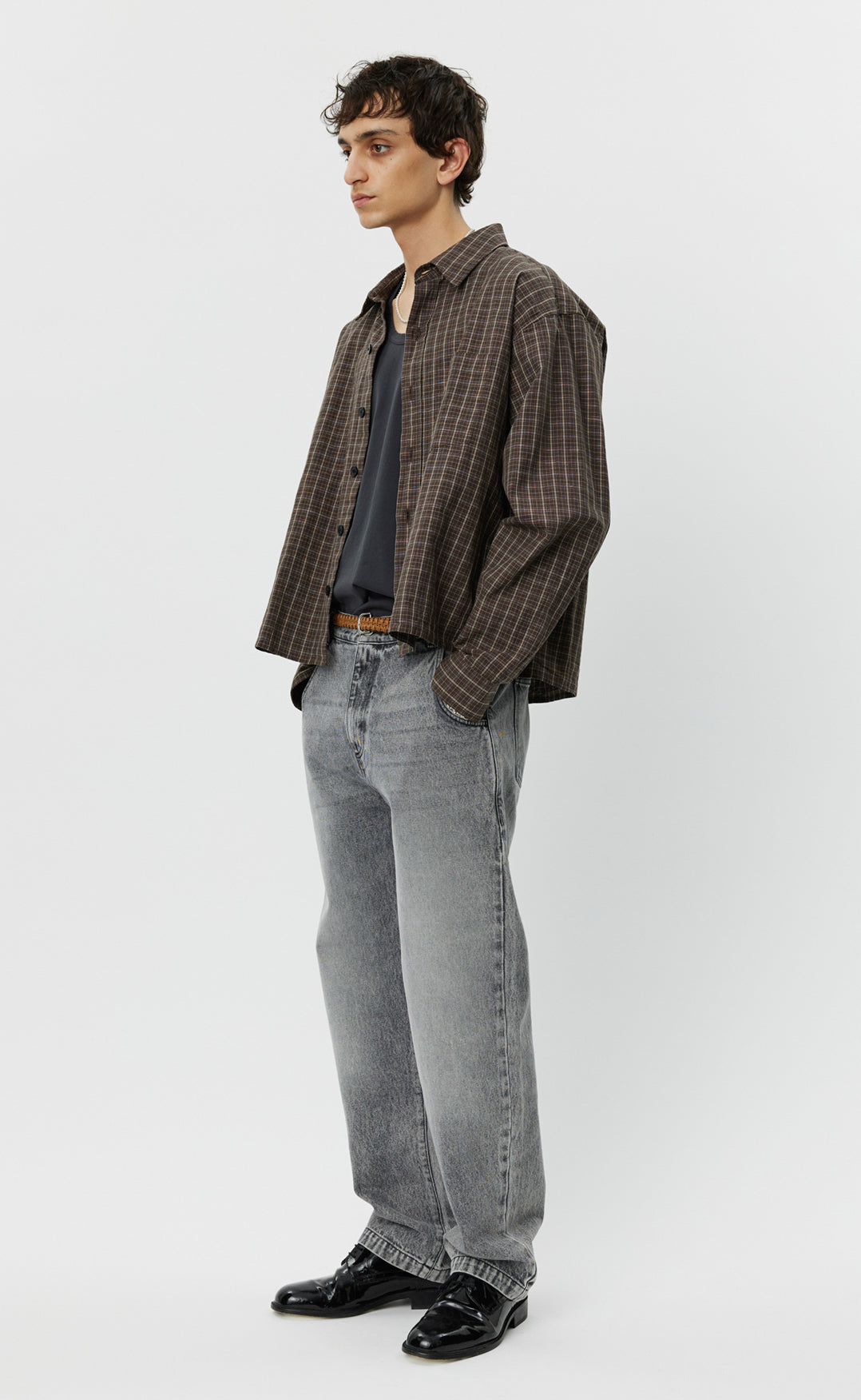 Priority Shirt - Brown Linen Check