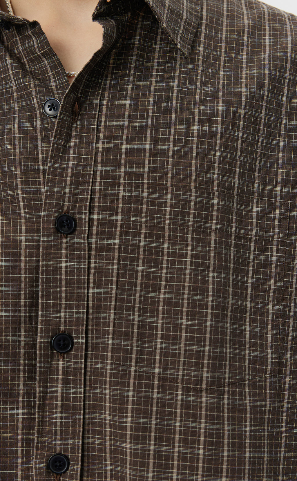 Priority Shirt - Brown Linen Check