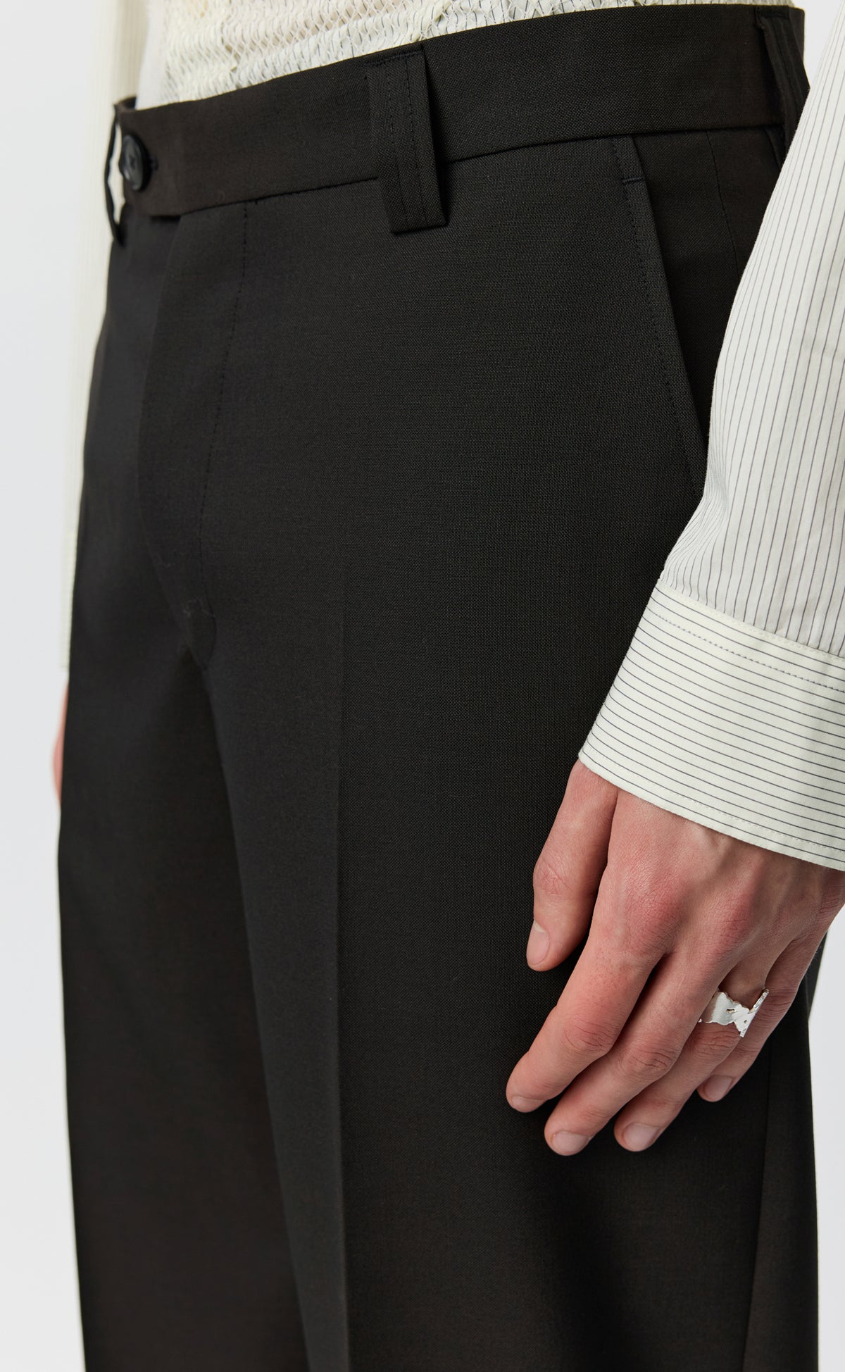 Prom Trousers - Black Dry Wool