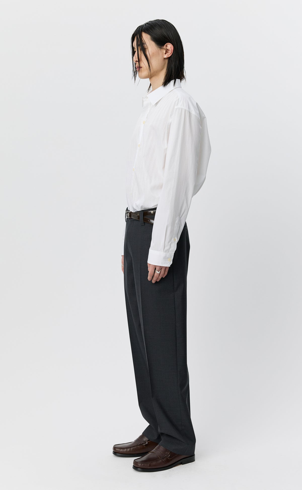 Prom Trousers - Dark Grey Dry Wool