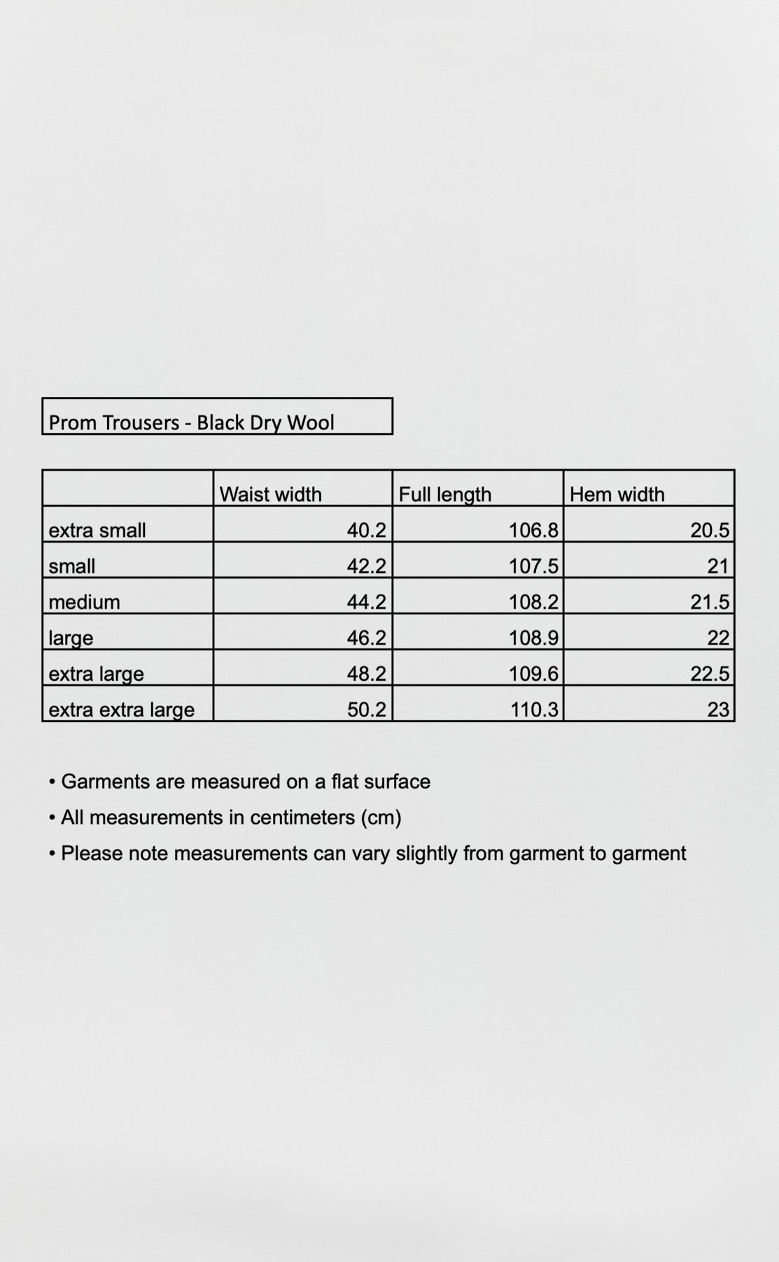 Prom Trousers - Black Dry Wool
