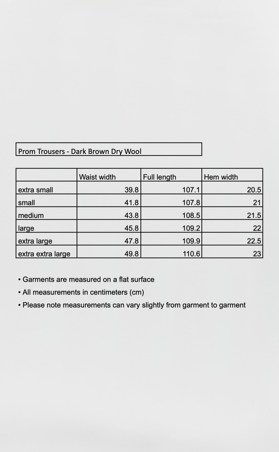 Prom Trousers - Dark Brown Dry Wool