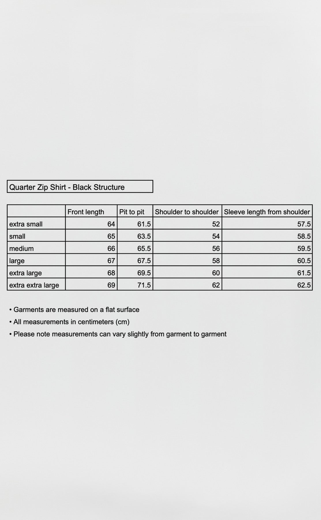 Quarter Zip Shirt - Black Structure