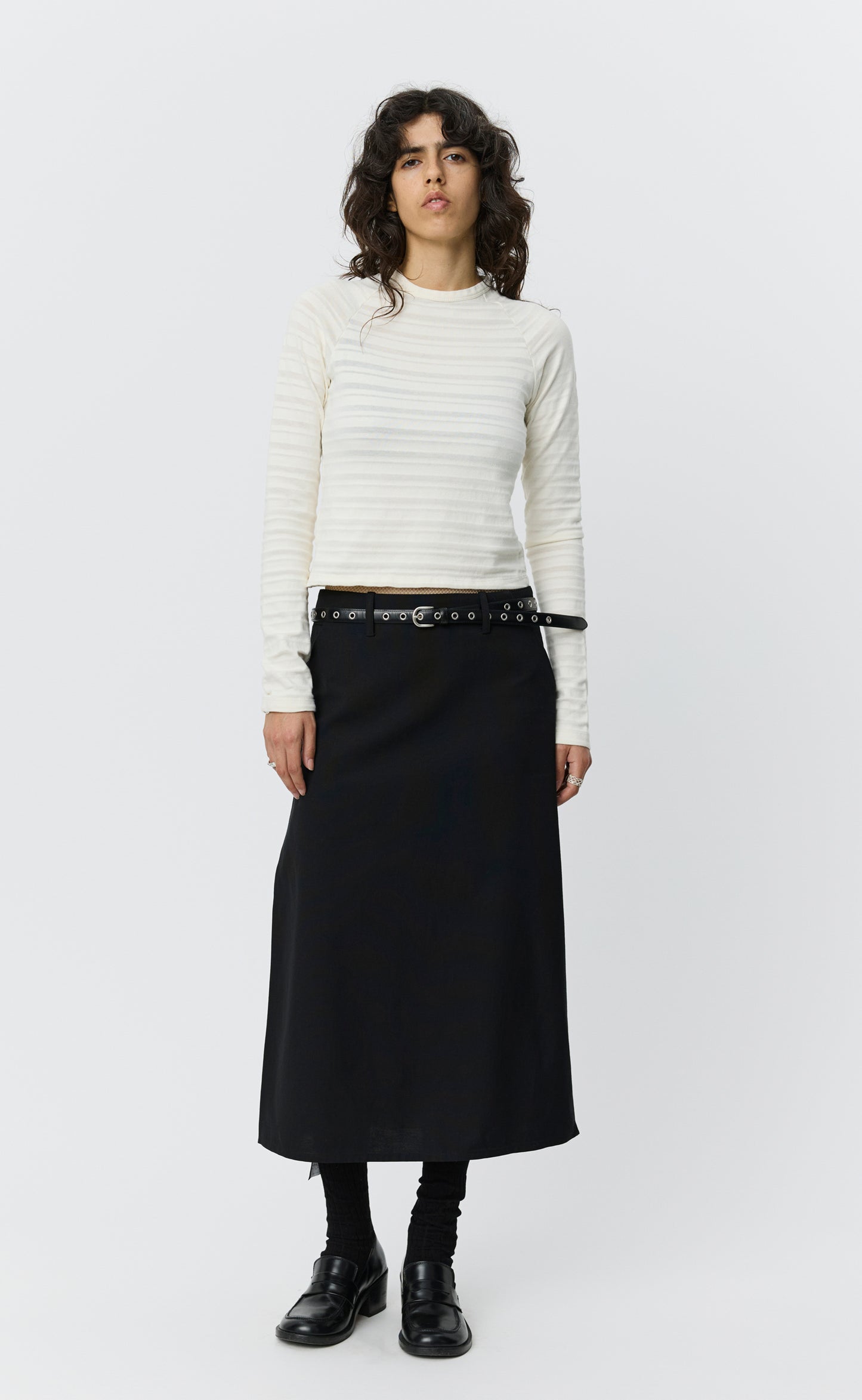 Raglan LS Tee - Off White Stripe