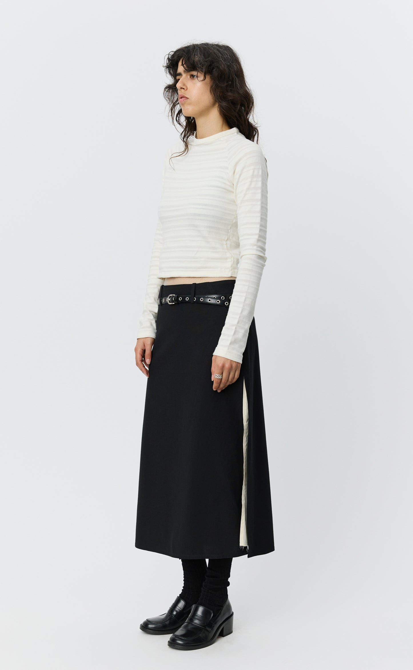 Raglan LS Tee - Off White Stripe