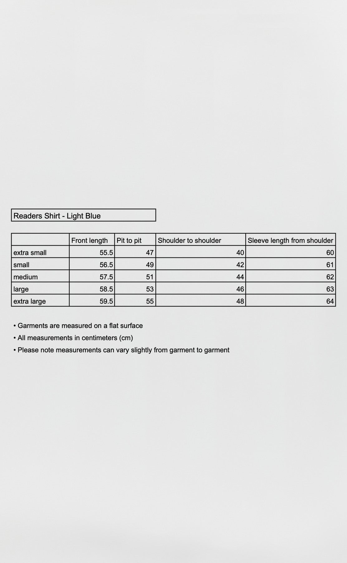 Readers Shirt - Light Blue