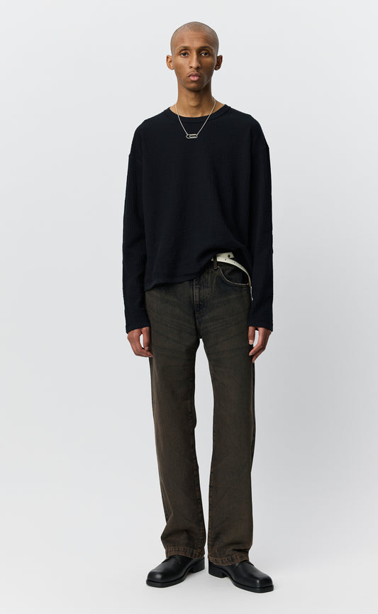 Reverse Rib Sweater - Black